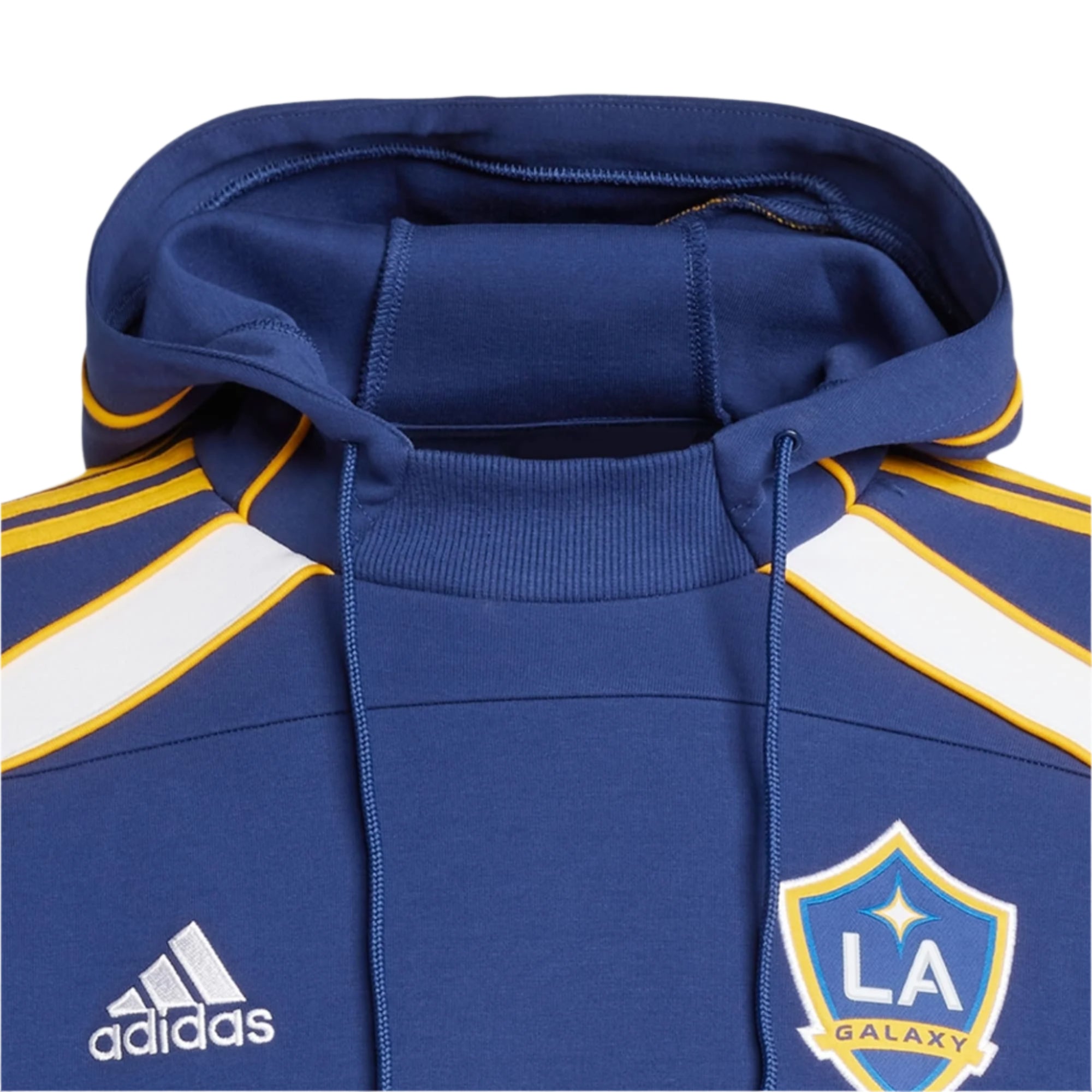 Adidas LA Galaxy 25/26 Travel Hoodie - Dark Blue Men's Soccer Hooded Sweatshirt | Perfect for Game Day, Travel & Casual Wear