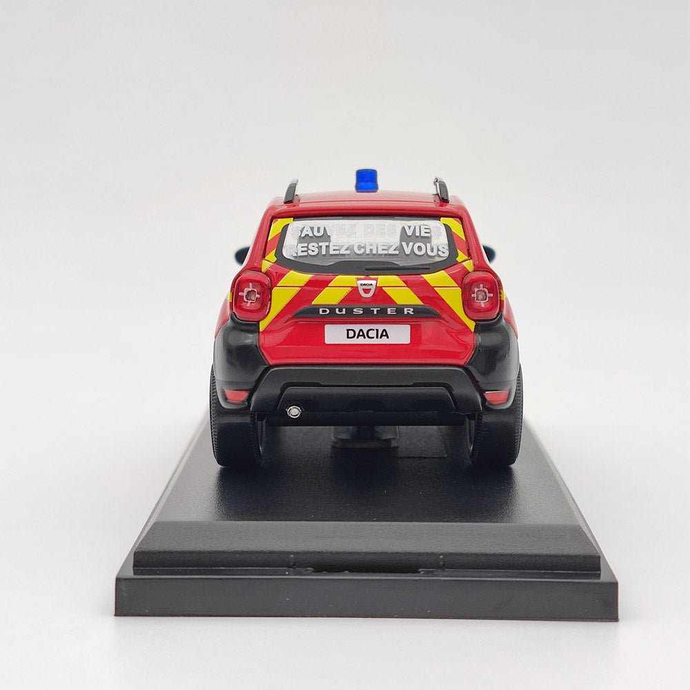 1/43 Scale Norev Dacia Duster Fire Brigade POMPIERS 2020 Red Diecast Model Car - Collectible Fire Truck Toy for Adults & Kids - Perfect for Christmas Gifts, Display & Model Car Collections