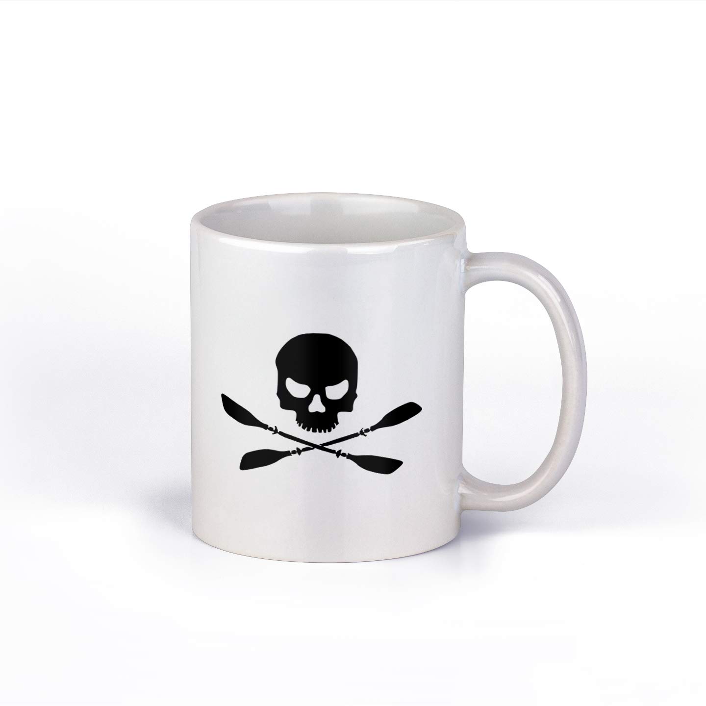 Hardcore Kayaking Coffee Mug - Skull & Crossbones Kayak Coffee Cup - 11oz Insulated Travel Mug - Perfect for Kayaking, Camping & Outdoor Adventures (M190)