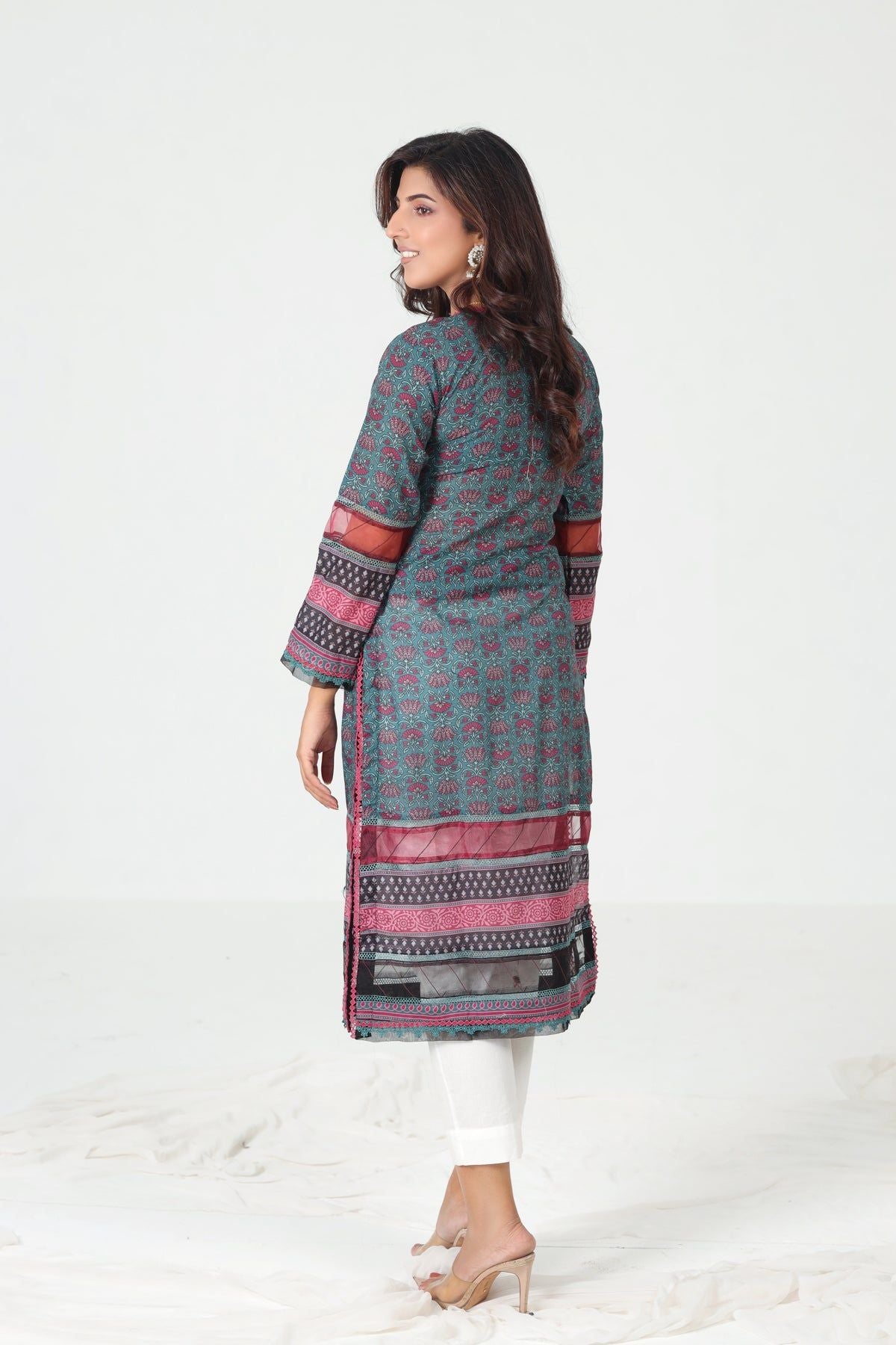 Asim Jofa Basic Print Kurti for Women - Stylish Pakistani Traditional Dress for Casual Wear & Festive Occasions