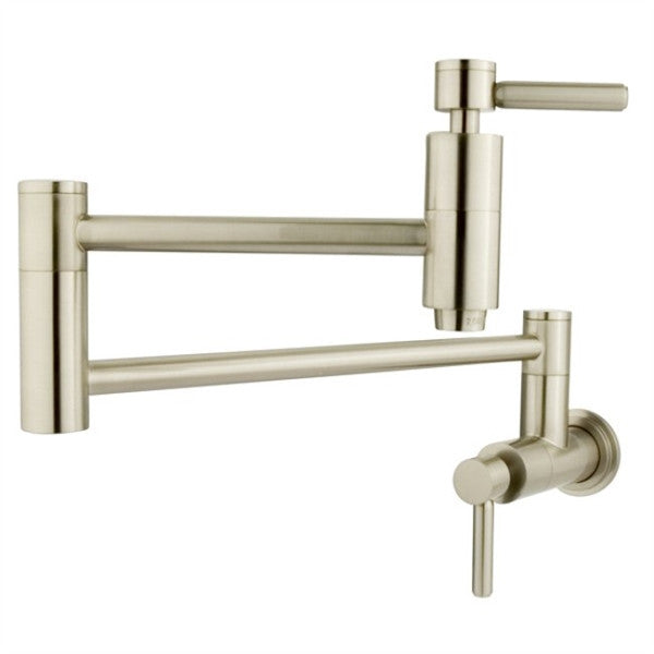 Modern Wall Mount Pot Filler Faucet - Brushed Nickel Kitchen Sink Faucet for Pasta & Stock Pots - Perfect for Home Chefs & Cooking Enthusiasts