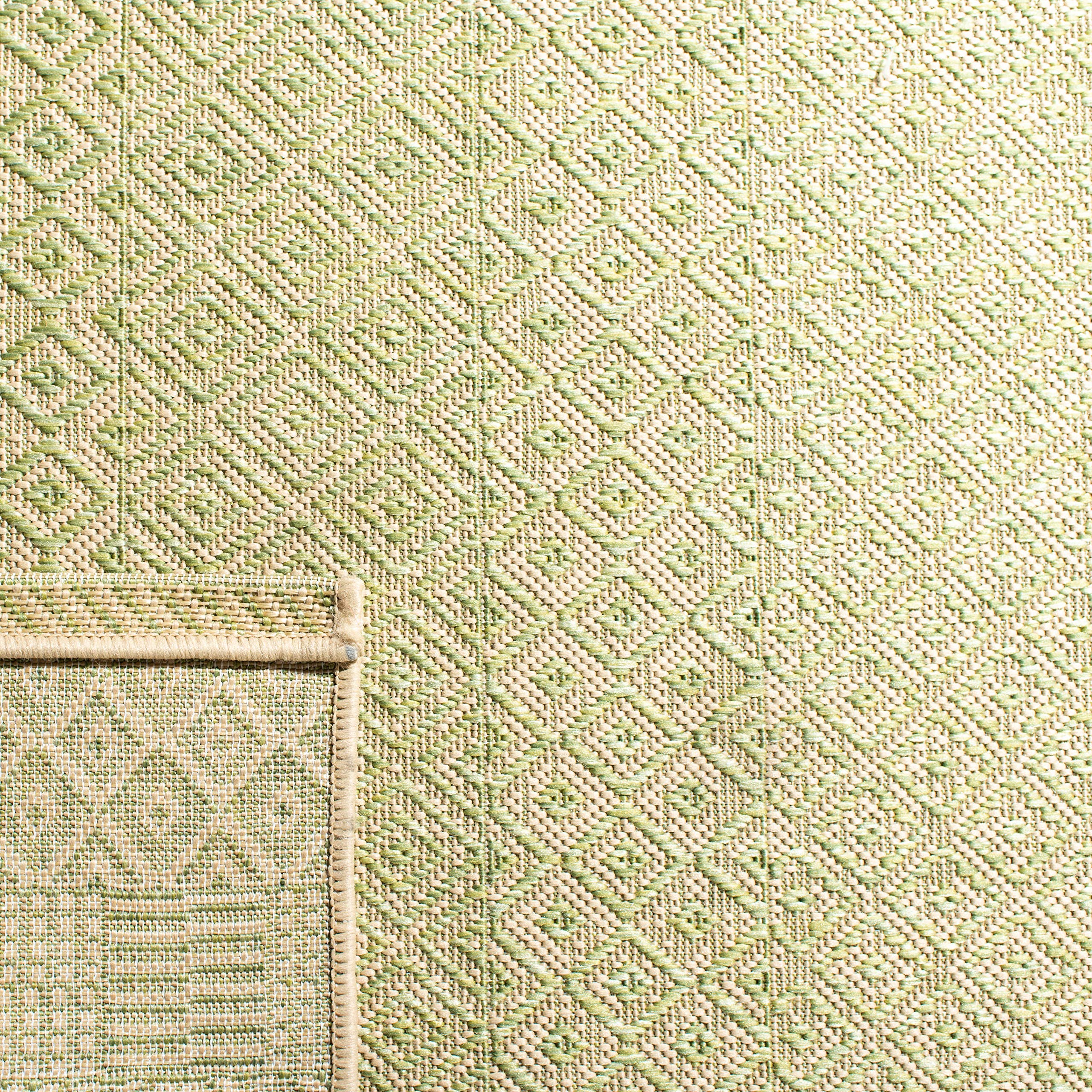 SAFAVIEH Courtyard Collection 8' x 10' Beige & Aqua Moroccan Design Non-Shedding Indoor Outdoor Washable Area Rug - Perfect for Living Room, Bedroom, Patio, Backyard & Mudroom (CY6235-21312)