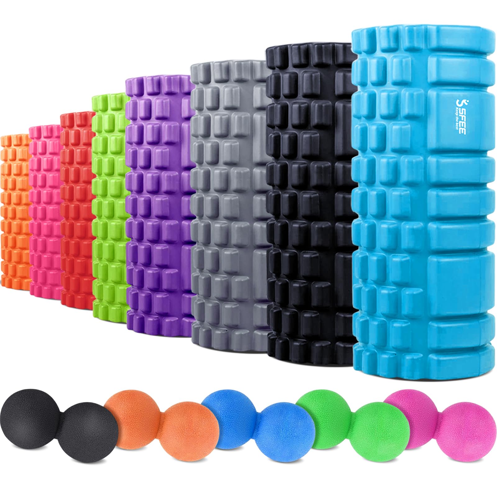 High-Density EVA Foam Roller Set with Massage Ball - 13