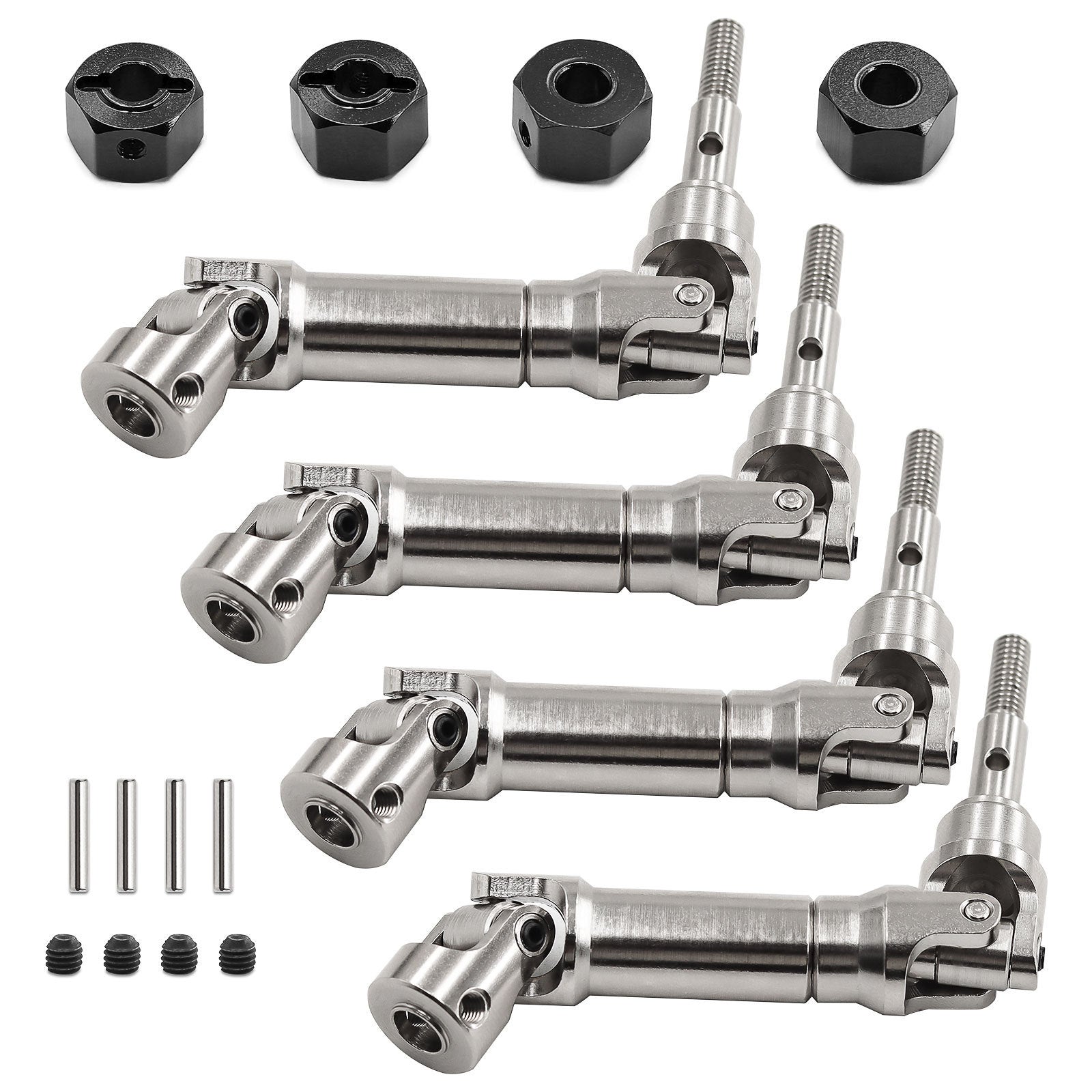 Traxxas Mini Maxx Steel CVD Drive Shafts with Coupler W245 (Front & Rear) - High-Performance RC Car Upgrade Parts for Off-Road Racing and Bashing