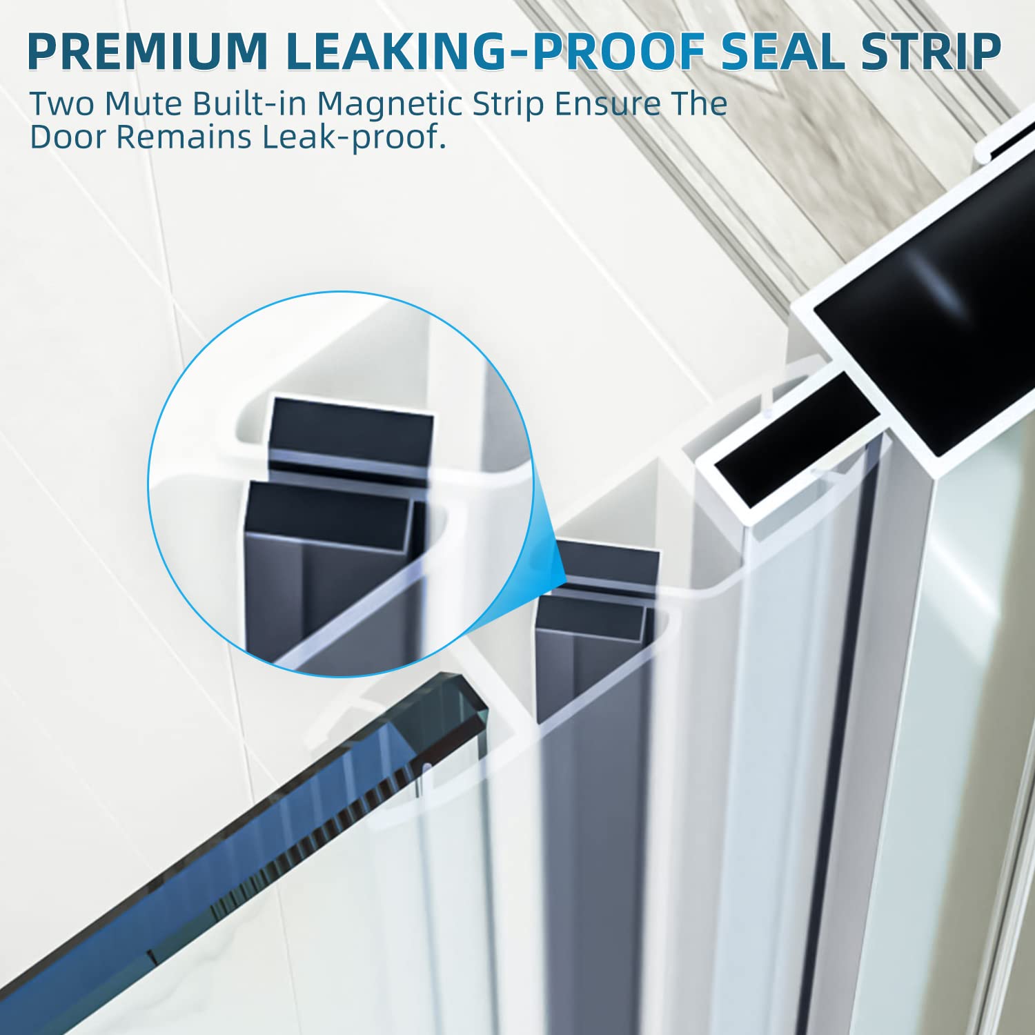 SUNNY SHOWER Adjustable 35.5-37 in. W x 72 in. H Frameless Pivot Shower Door - Chrome Finish, Certified Clear Tempered Glass Shower Enclosure for Bathroom & Spa | Modern Bathroom Upgrade for Home & Hotel Use