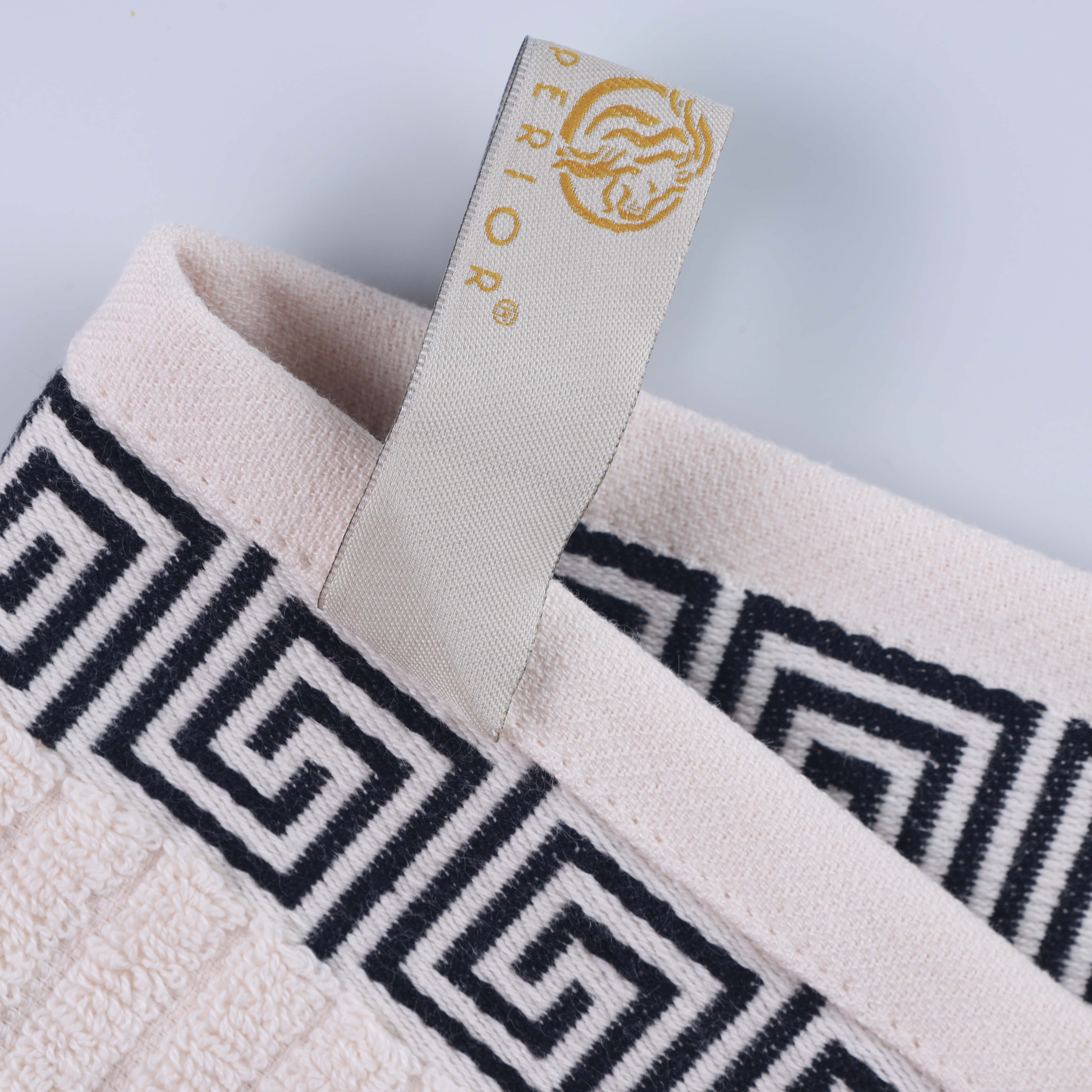 Premium 8-Piece Cotton Towel Set with Greek Scroll & Floral Design - Soft Bath Towels, Hand Towels & Washcloths - Perfect for Bathroom, Spa & Luxury Home Decor