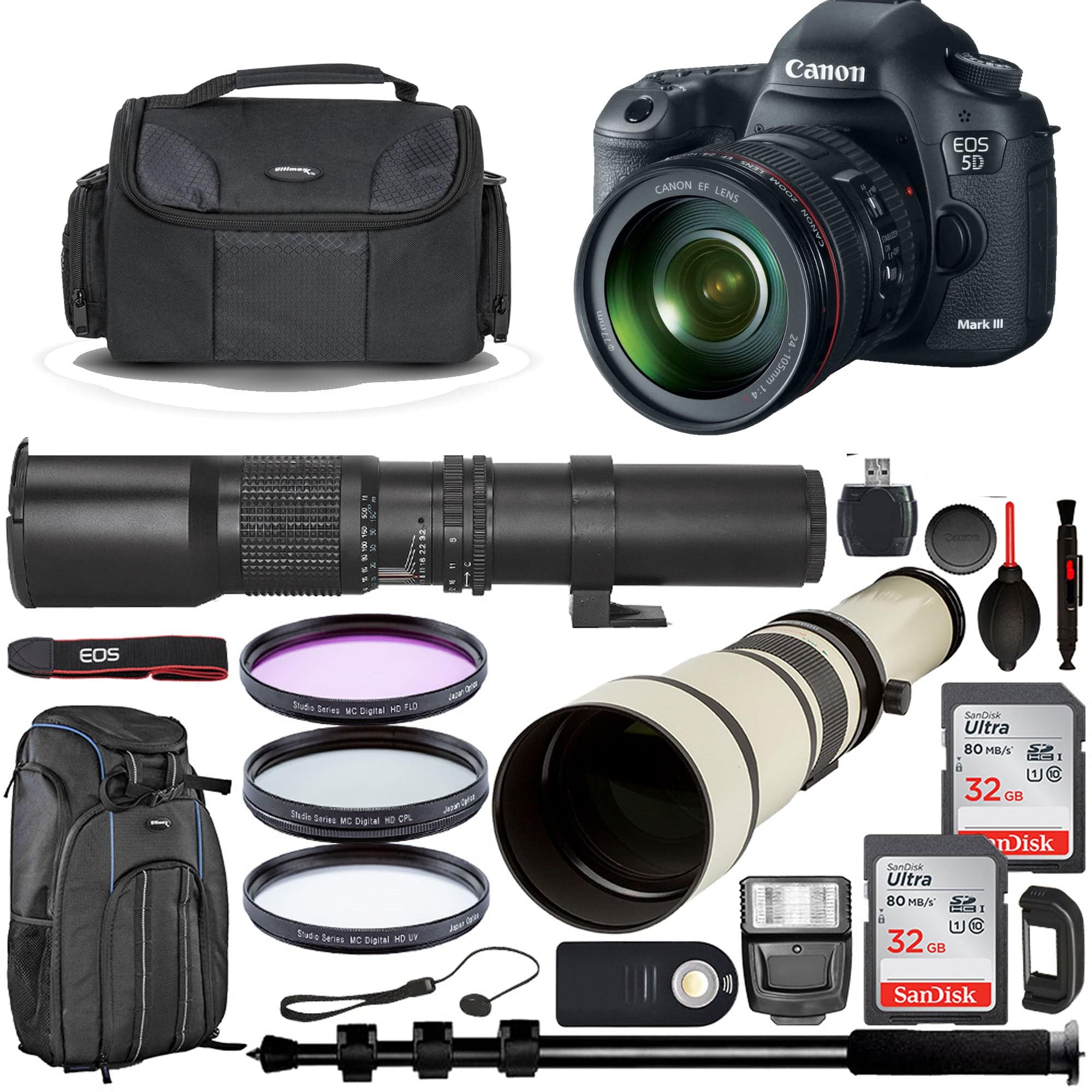 Canon EOS 5D Mark IV DSLR Camera 30.4MP Full Frame with Canon EF 24-105mm f/4L Lens Bundle - Professional Photography for Wedding, Travel & Portrait - USA Stock