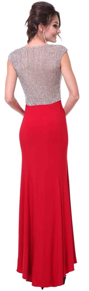 Meier Women's Sleeveless Beaded Back Prom Dress - Elegant Formal Party Gown for Evening Events, Homecoming, Cocktail Parties & Special Occasions