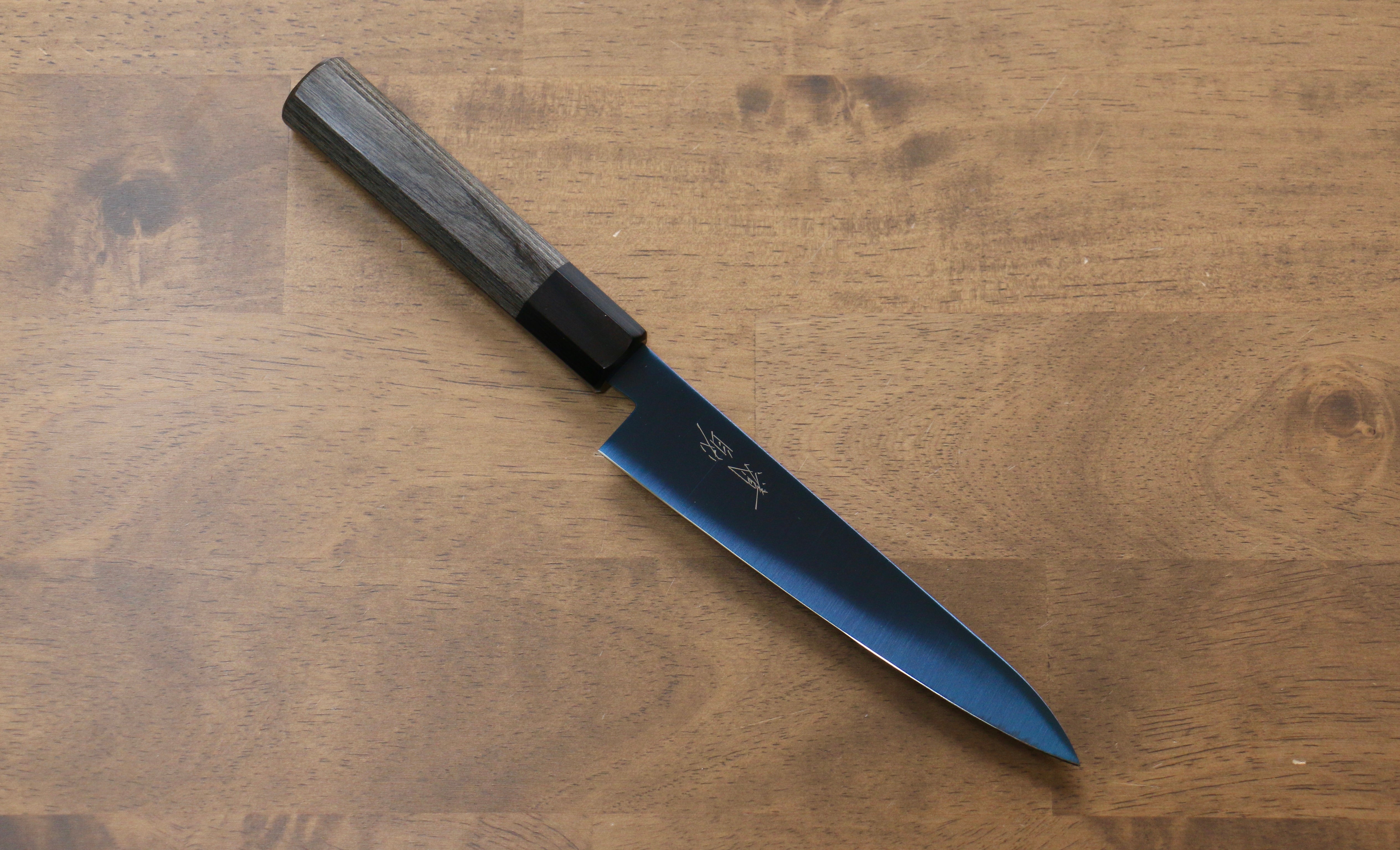 Seisuke SK 85 150mm Petty Utility Knife - Ion Plating Migaki Finish, Gray Pakka Wood Handle - Perfect for Slicing, Peeling & Precision Kitchen Tasks