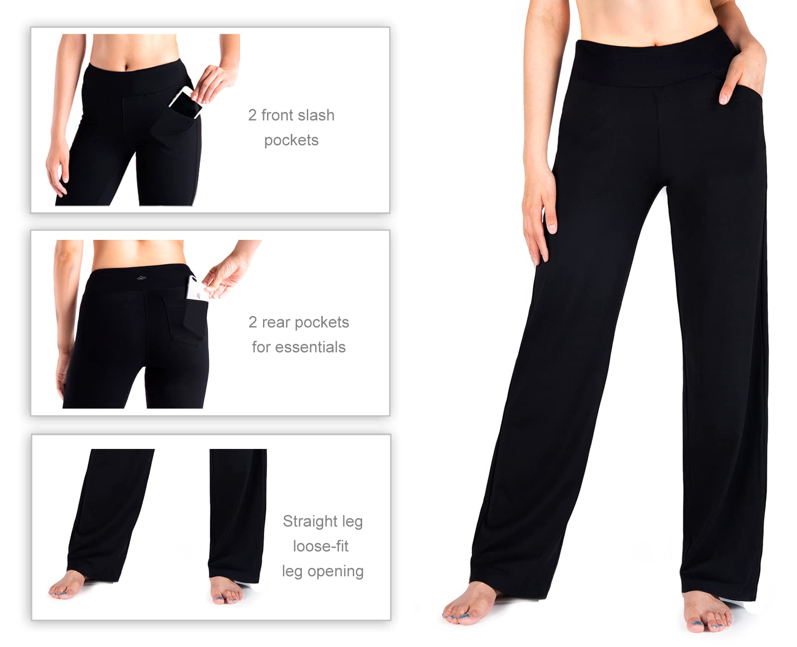 Yogipace Women's Straight Leg Yoga Pants - Petite/Regular/Tall Sizes, Loose Fit, Lightweight Lounge Sweatpants for Workout, Running, Travel & Casual Wear