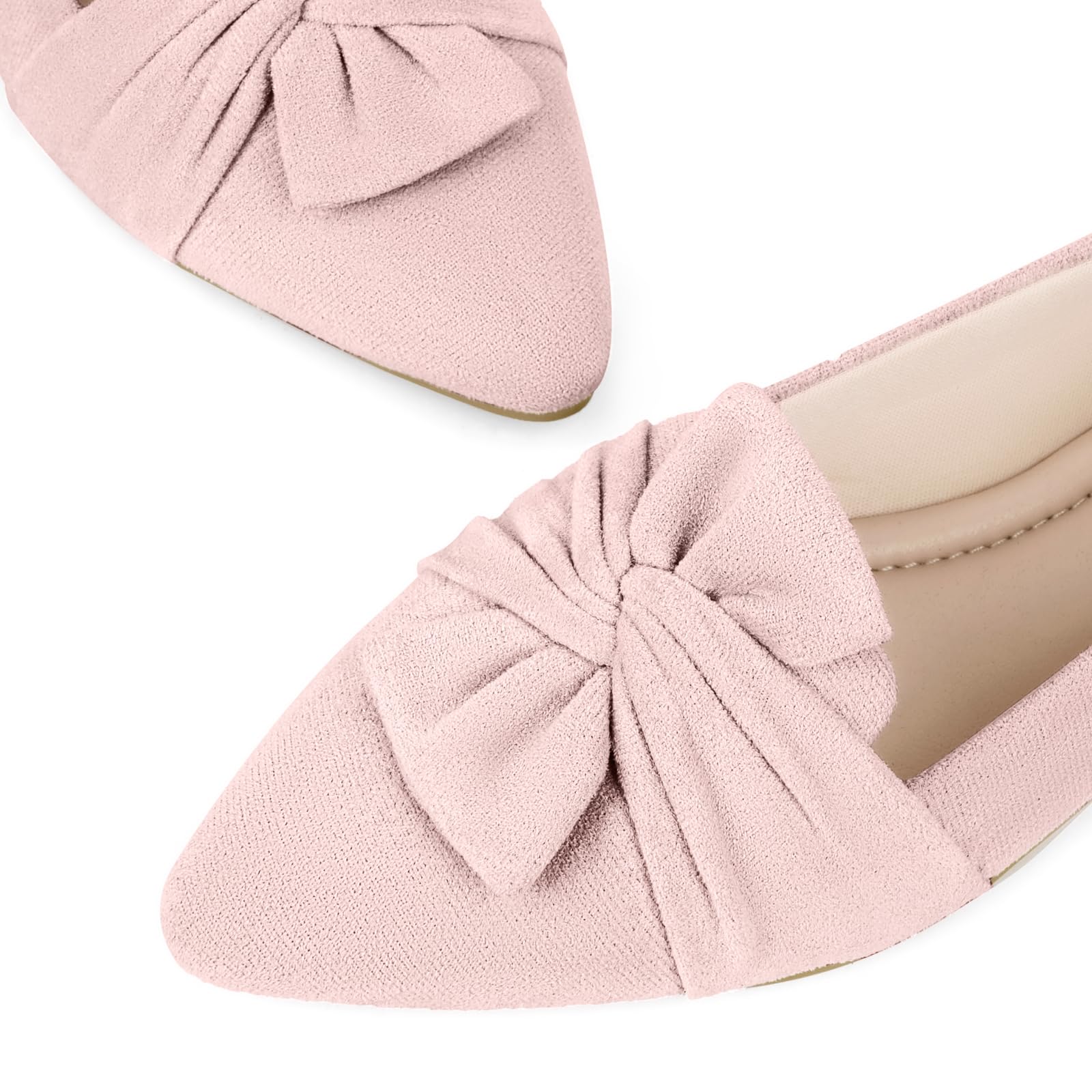 MUSSHOE Women's Pointed Toe Ballet Flats - Comfortable Dressy Bowknot Shoes for Work, Office & Wedding | Slip-On Casual Loafers for Women