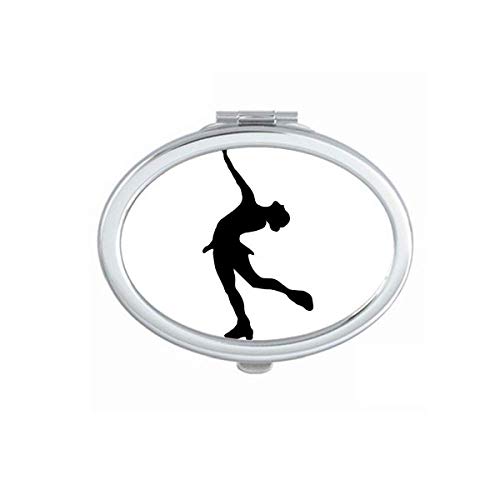 DIYthinker Winter Sports Outline Women's Skating Mirror - Portable Foldable Double-Sided Handheld Makeup Mirror for Figure Skating, Ice Dancing & Travel