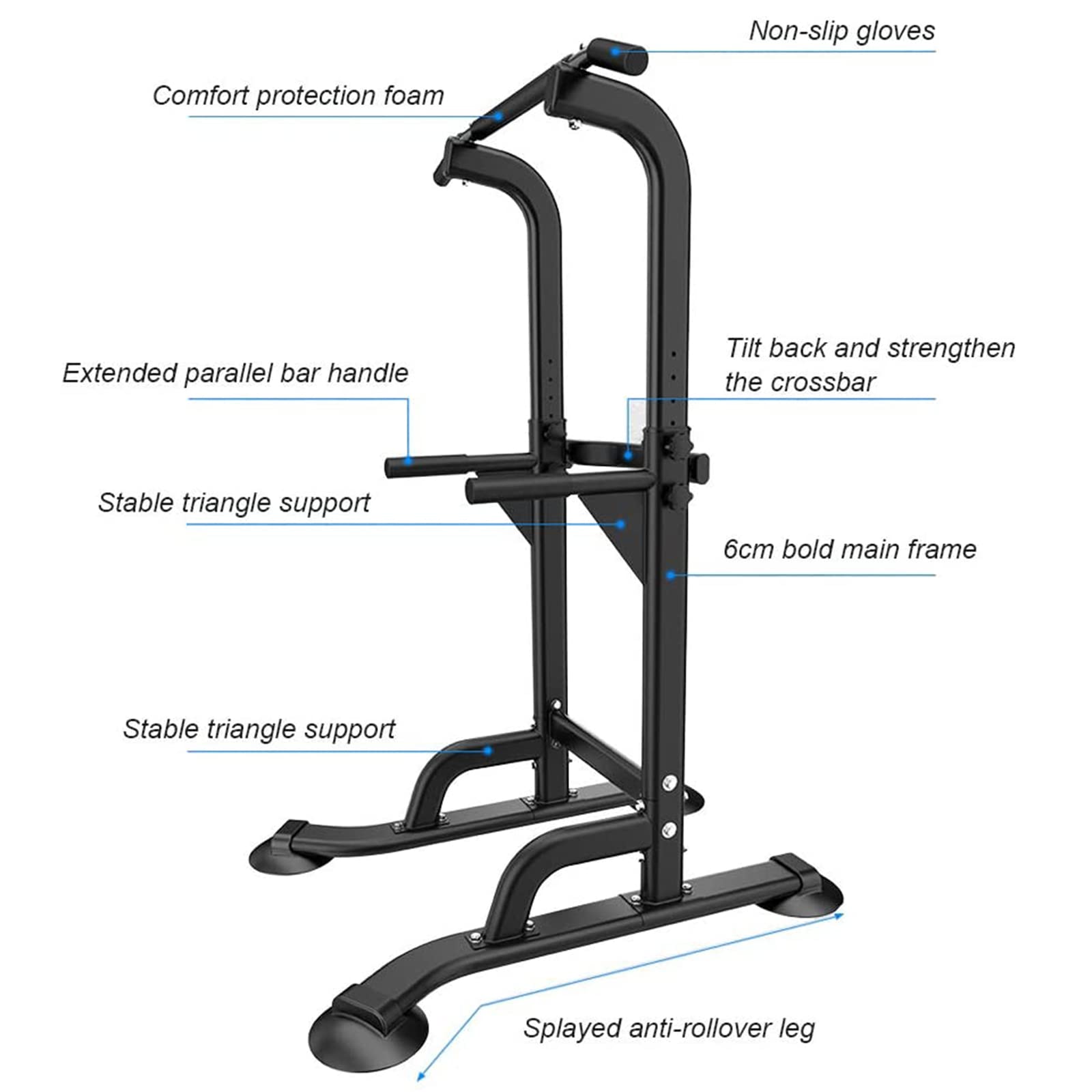Soges Adjustable Power Tower - Pull Up Bar, Dip Station & Multi-Function Home Gym Equipment for Strength Training (PSBB005-CA) | Perfect for Home Workouts, Calisthenics & Full-Body Fitness