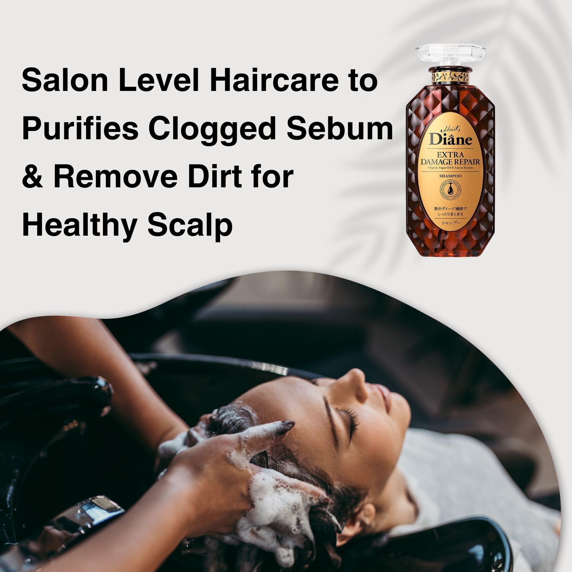 Moist Diane Keratin Shampoo and Conditioner Set for Damaged & Permed Hair - Organic Hair Care with Argan Oil & Mango Oil from Japan - Sulfate & Silicone Free - Extra Damage Repair - 15.2 Fl Oz - Perfect for Color-Treated, Dry & Frizzy Hair at Home or Salon Use