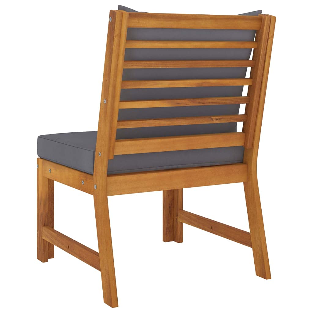 All-Weather Solid Acacia Wood Outdoor Patio Chairs - Dark Gray Cushioned Porch, Garden & Backyard Dining Furniture - Perfect for Relaxing, Entertaining & Outdoor Dining