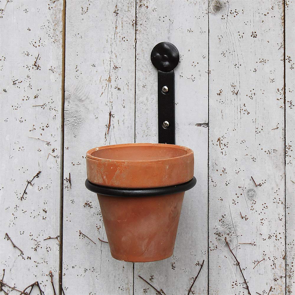 Achla Designs 4 Inch Flower Pot Ring Wall Bracket - Decorative Plant Hanger for Indoor & Outdoor Gardens, Balconies, and Patios