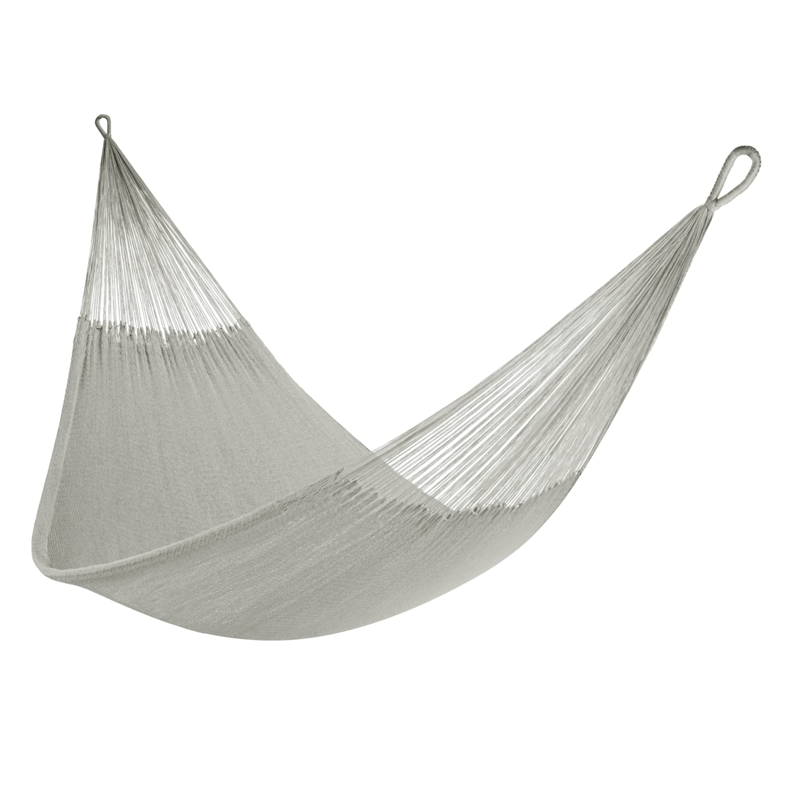Yellow Leaf Hammocks Handwoven Double Hammock - 400lb Capacity, Weatherproof & Ultra Soft for Outdoor Relaxation - Perfect for Backyard, Beach, or Camping - Grey