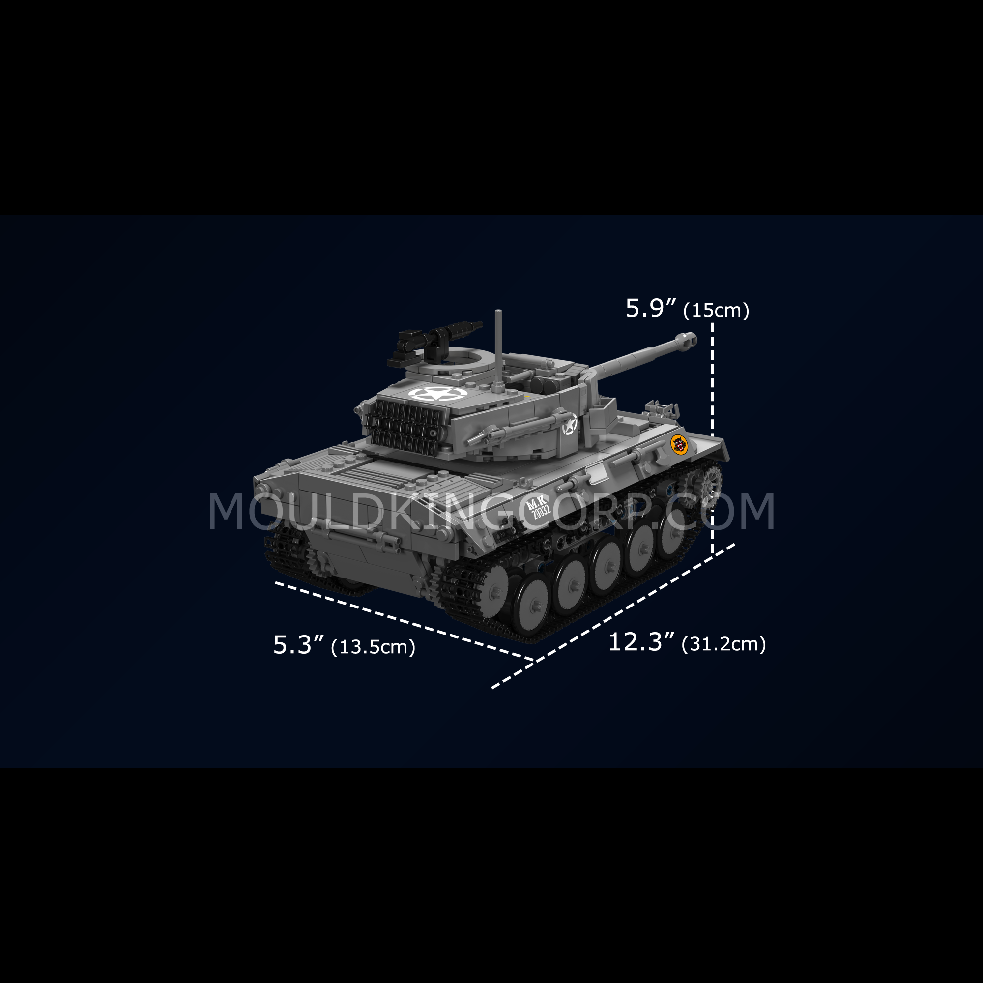 Mould King 20032 M16 Hellcat Tank Destroyer Building Blocks Set - 971 Pieces Military Model Kit for Adults & Teens | WW2 Tank Collection, DIY Construction Toy for Display & Gift