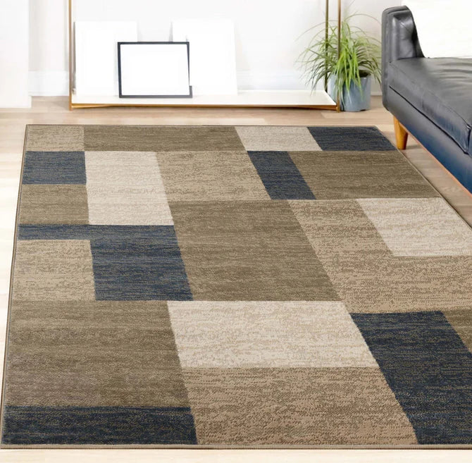 Clifton Modern Geometric Patchwork Area Rug or Runner Rug - Stylish Home Decor for Living Room, Bedroom, Office - Soft & Durable Floor Covering
