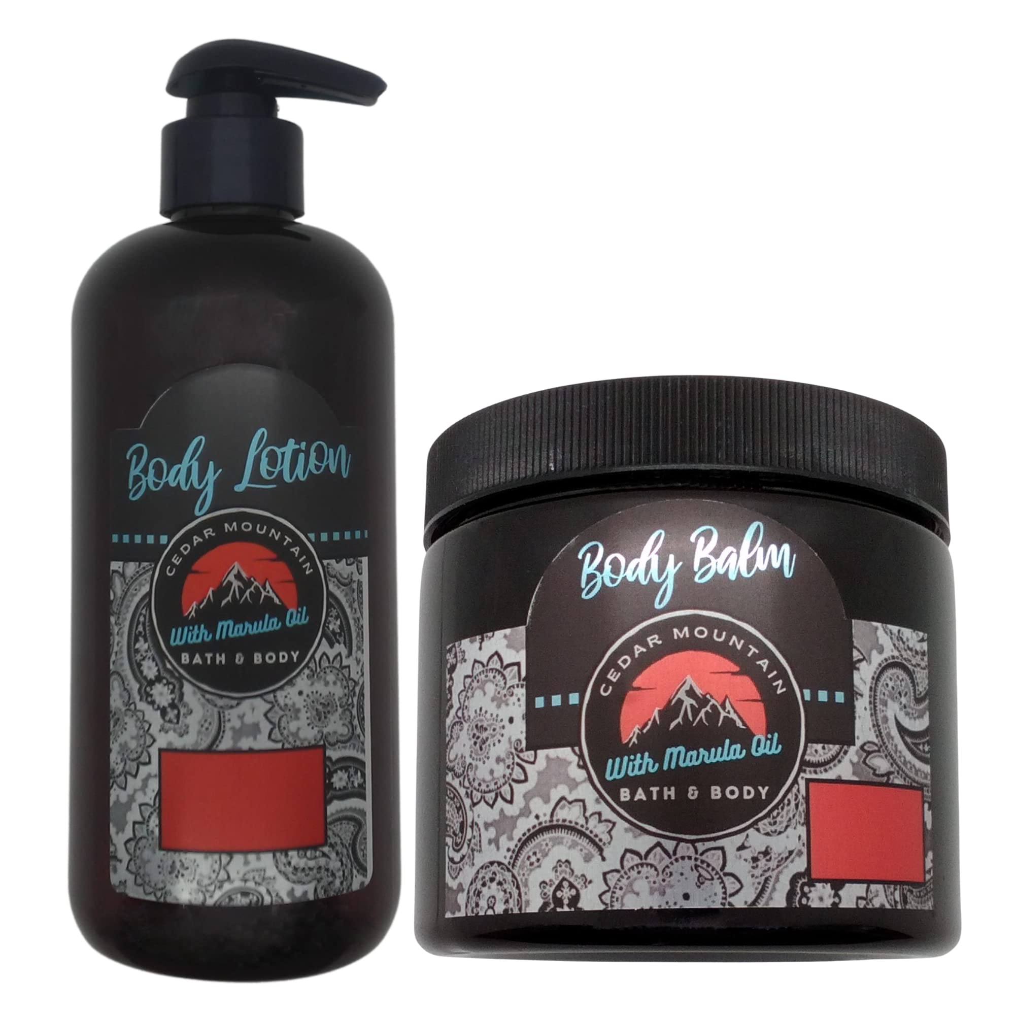 Cedar Mountain Perfect Peach Pie Scented Body Lotion & Natural Body Balm Set - Hydrating Moisturizer for Dry Skin, Sweet Fragrance for Daily Use & Relaxation