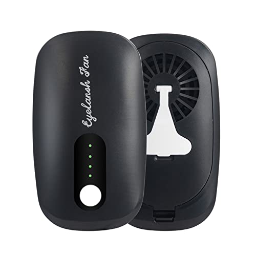 Mlogiroa Mini Lash Fan Dryer for Eyelash Extensions - Portable Handheld Cooling Blower with Adjustable Speed - Perfect for Eyelash Salons, Home Use & Professional Makeup Artists (Black)