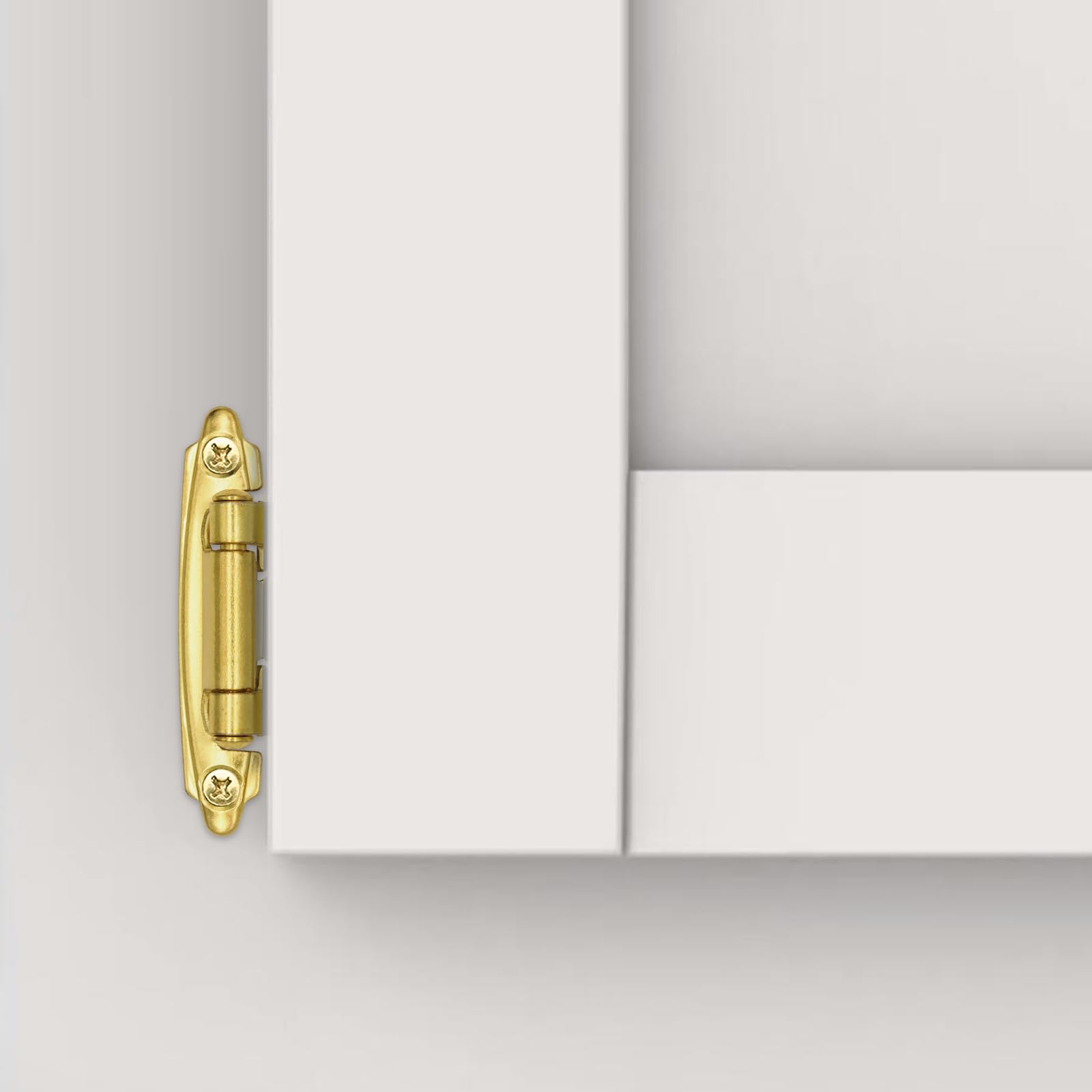 Premium Brass Gold Cabinet Hinges - 6 Pack (3 Pairs) 3/8