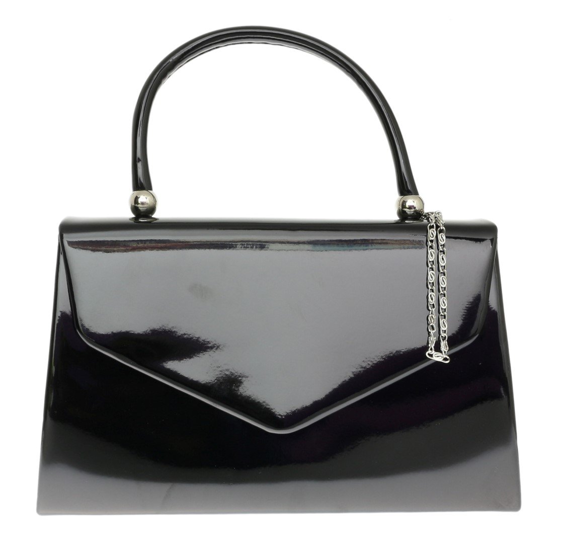 Stylish Patent Leather Clutch Bag for Women - Elegant Small Hard Case Handbag - Perfect for Parties, Weddings & Evening Events