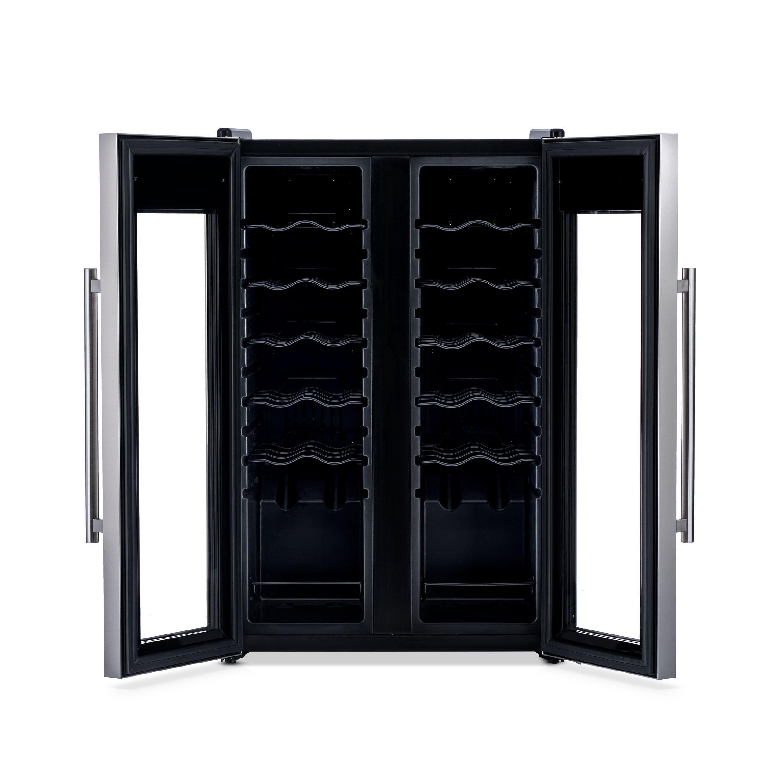 Newair® 24 Bottle 20 Inch Stainless Steel Freestanding Dual Zone Wine Cooler - Perfect for Home Bars, Restaurants & Wine Cellars