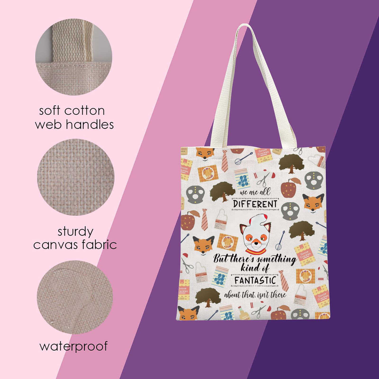 Fantastic Fox Inspired Tote Bag - Cute Fox Design Gift for Women & Fox Lovers - Perfect for Shopping, Work, and Daily Use
