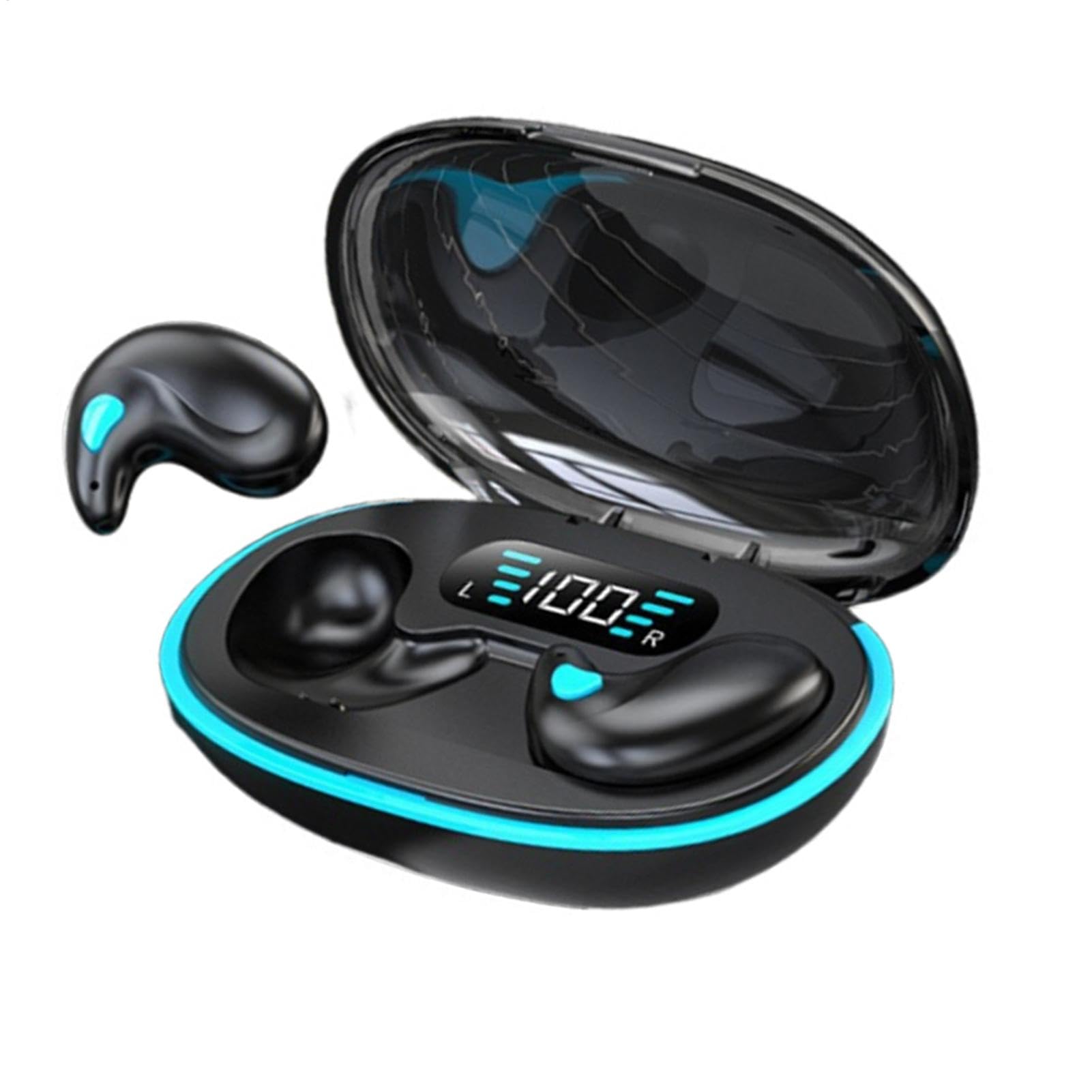 **Wireless Bone Conduction Sleep Earbuds - Bluetooth 5.0, 300mAh Battery, Noise Canceling, Side Sleeper Friendly for Sleeping, Cycling & Workouts | Comfortable In-Ear Earphones for Phone Calls & Music**    *(Use Cases: Perfect for side sleepers, gym workouts, cycling, office calls, and relaxing with music.)*