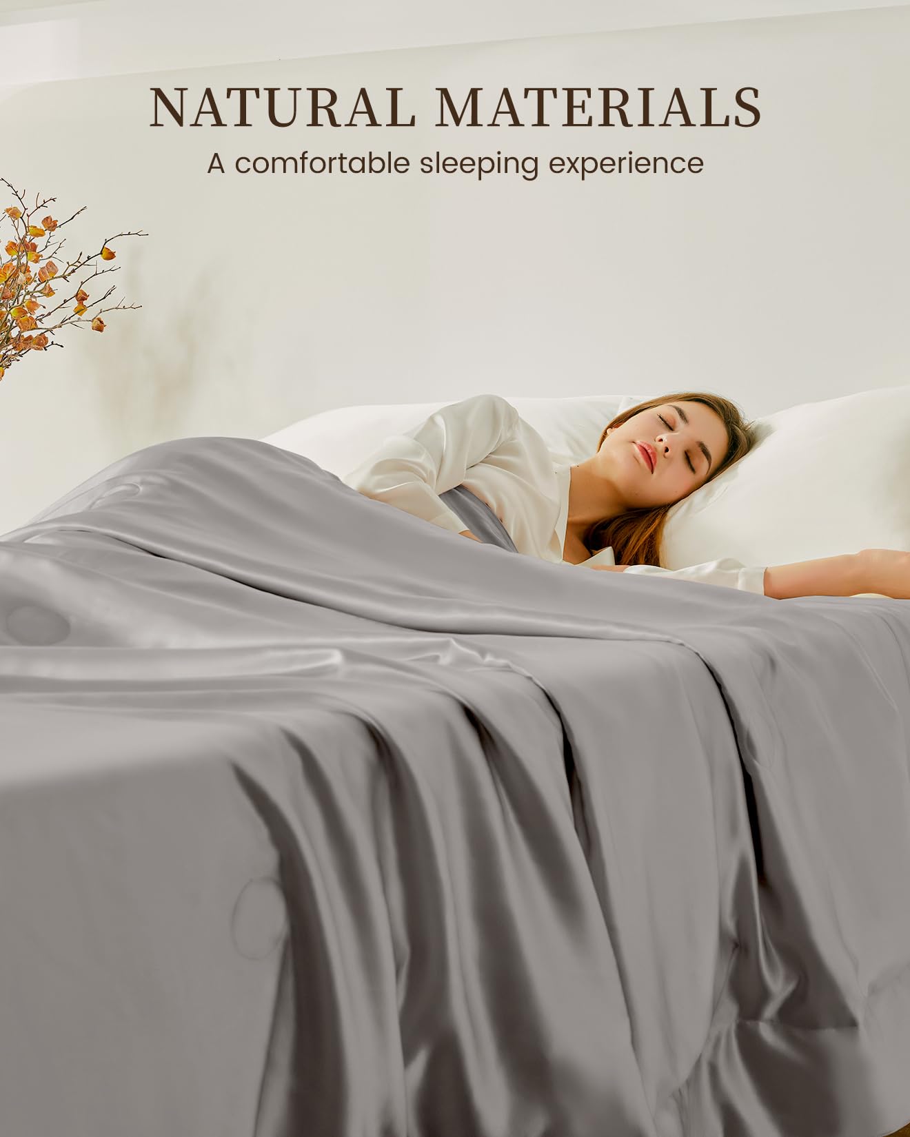 THXSILK 100% Mulberry Silk Cooling Blanket - Ultra Soft & Lightweight All-Season Throw for Bed, Sofa & Travel - Breathable Grey Silk Blanket (53x70 inches) - Perfect for Luxury Home Decor, Spa Relaxation & Gift Giving