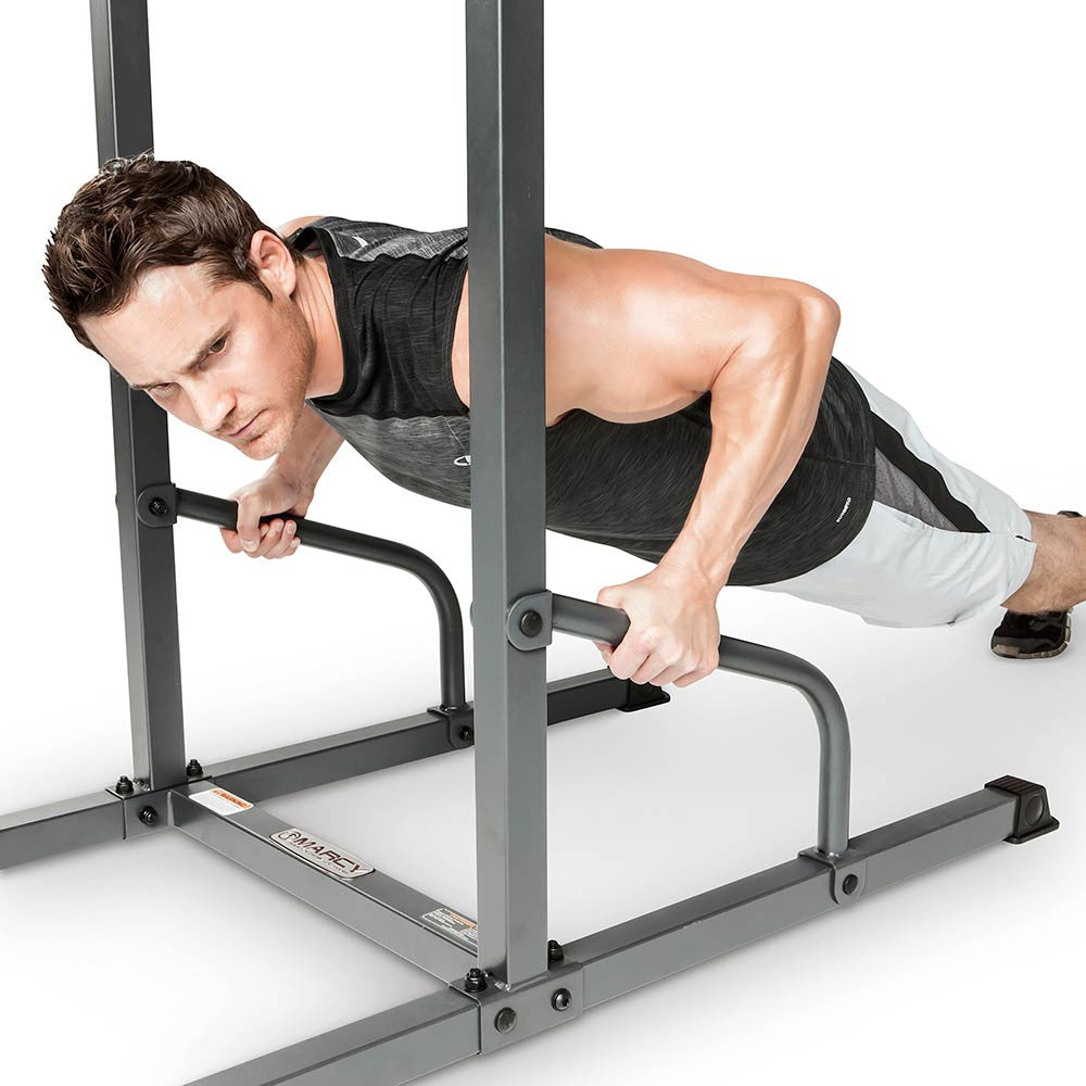 Marcy Power Tower TC 3515 - Adjustable Dip Station for Home Gym, Pull Up Bar & Push Up Stand - Perfect for Strength Training & Bodyweight Exercises at Home