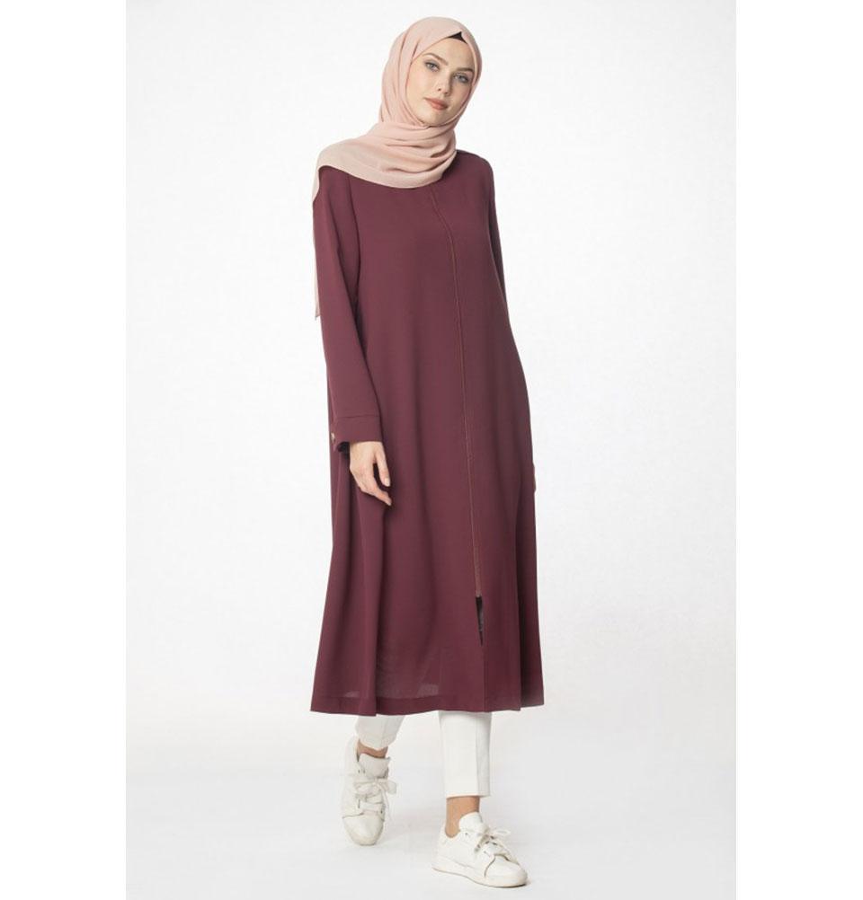 Abaci Modest Topcoat 13397 Maroon - Classic Wool Overcoat for Men | Perfect for Business, Office & Formal Occasions