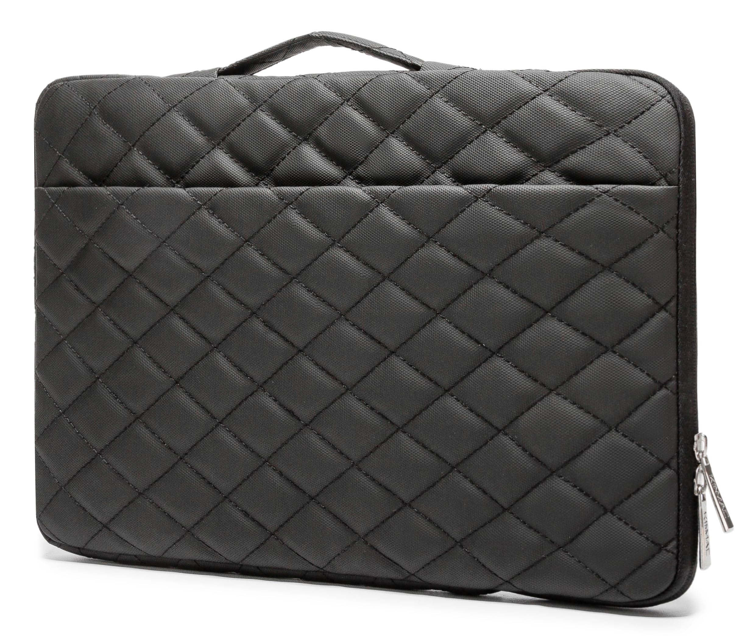360° Protective Laptop Sleeve with Handle - Black Embroidery Computer Case Bag for MacBook Pro 13