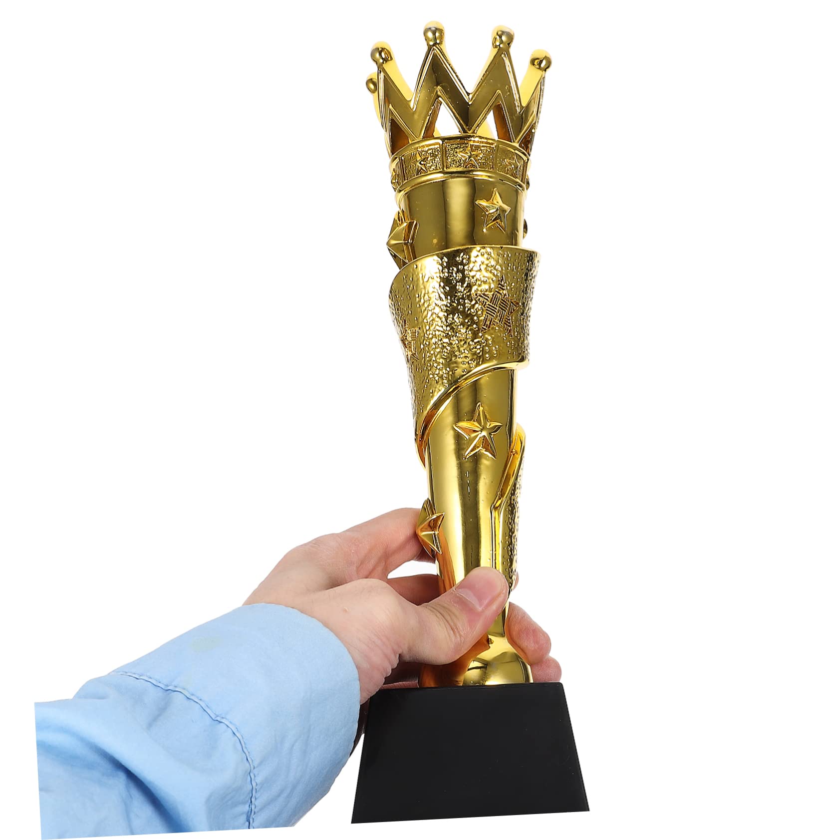 BESPORTBLE 2-Pack Golden ABS Plastic Children's Trophies - Award Medals for Kids Sports, School Achievements & Competition Prizes