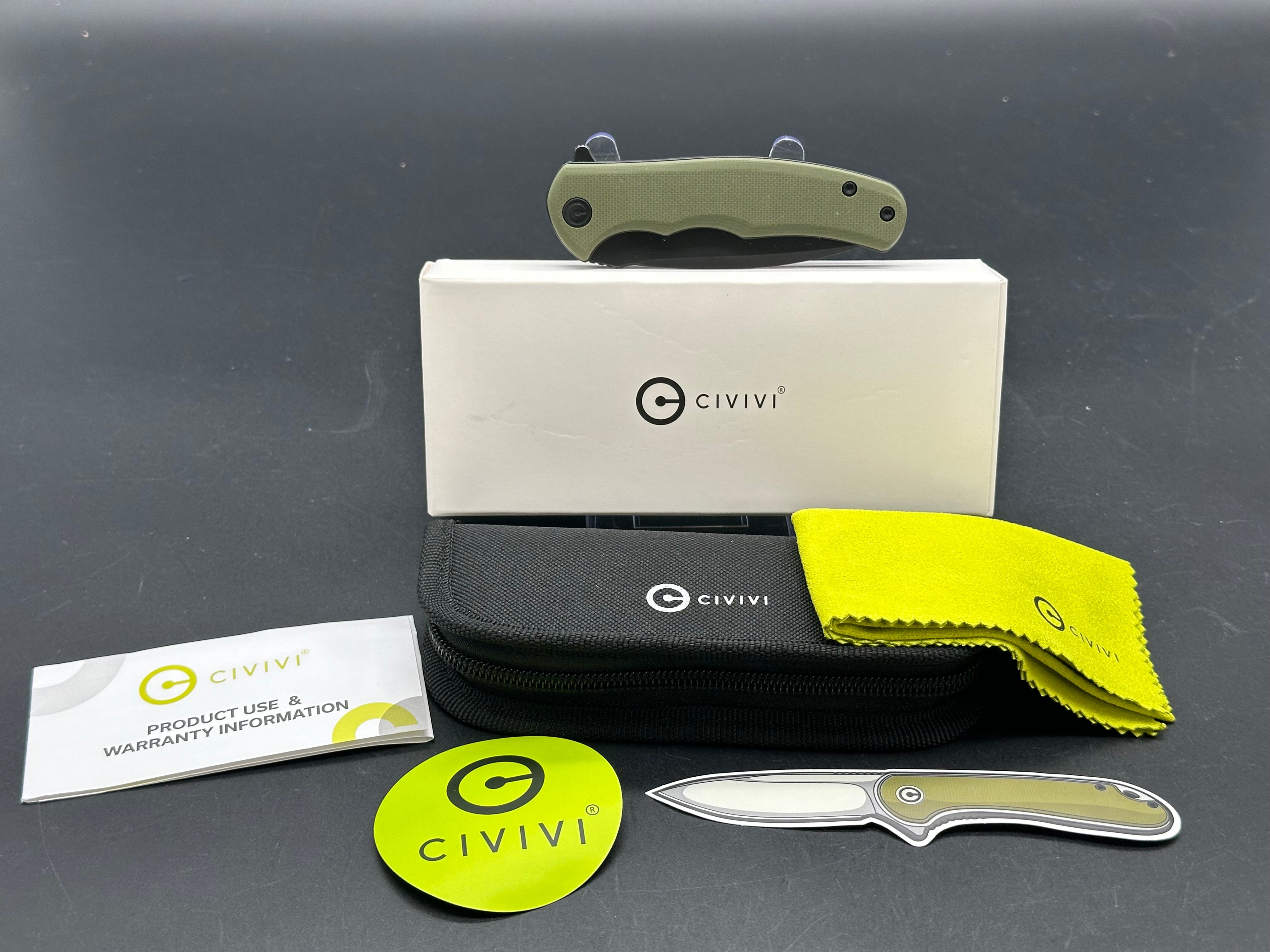 CIVIVI Mini Praxis Flipper Liner Lock Pocket Knife - OD Green G10 Handle - EDC Folding Knife for Camping, Hiking & Everyday Carry