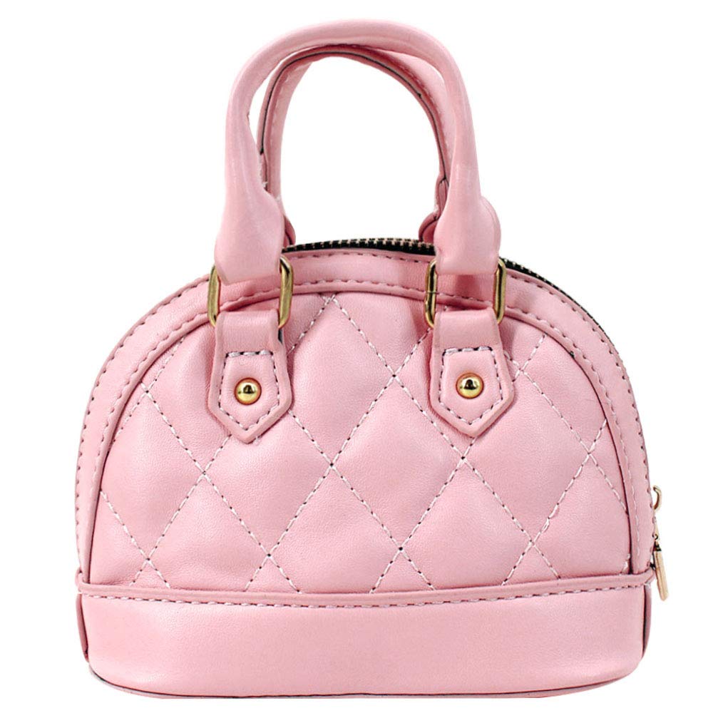 Cute Mini Dome Satchel Purse for Girls - Pink Coin Purse with Chain, Crossbody Tote Handbag for Teens | Perfect for School, Shopping & Daily Use (Style 0738)