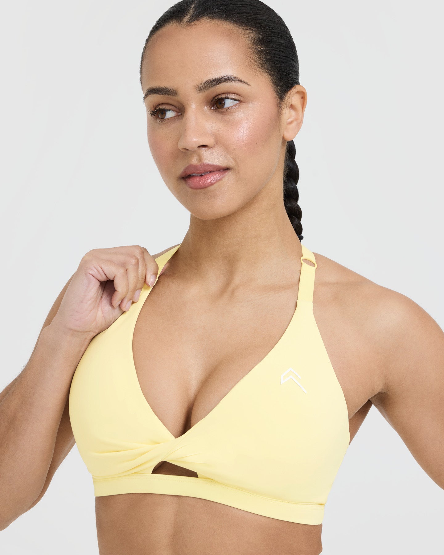 Unified Twist Sports Bra | Sherbert Yellow | High Support Workout Top for Yoga, Running & Gym | Women's Athletic Wear