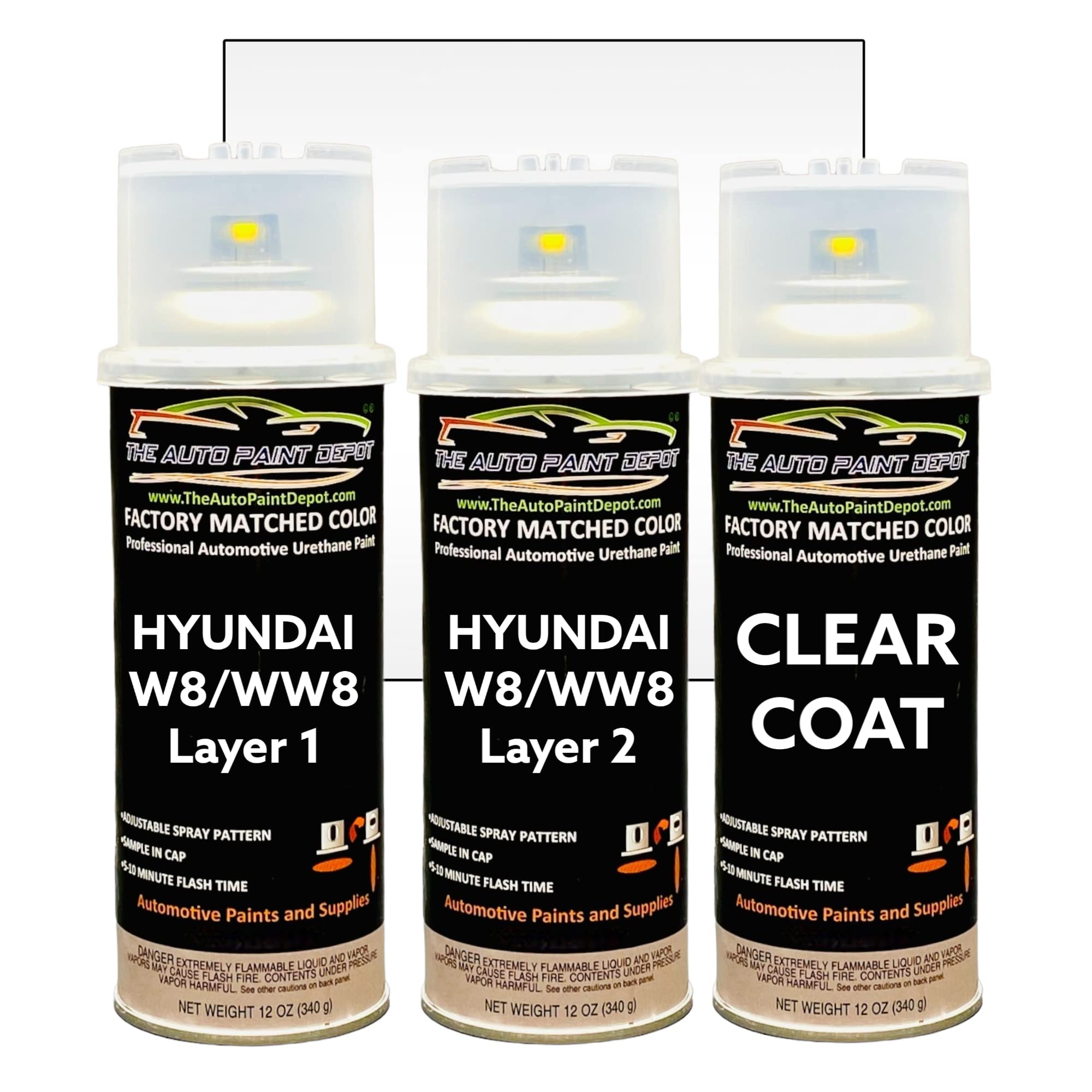 Hyundai Touch Up Paint Quartz White Tricoat WW8 - Exact Match for All Years & Models | Aerosol Spray with Clear Coat | Perfect for Scratches, Chips & Minor Repairs