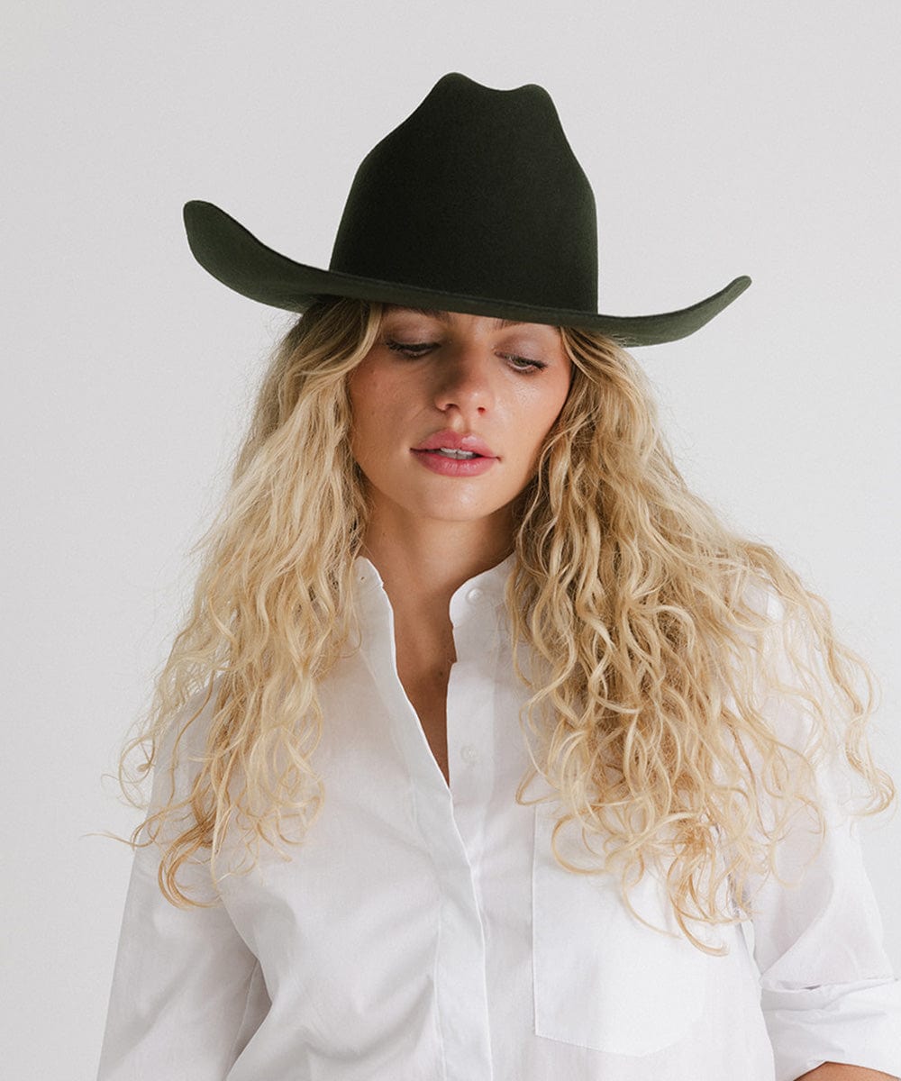 Teddy Cattleman Cowboy Hat for Men & Women - Western Style Felt Cowboy Hat with Adjustable Chin Strap - Perfect for Rodeo, Country Music Festivals & Outdoor Adventures