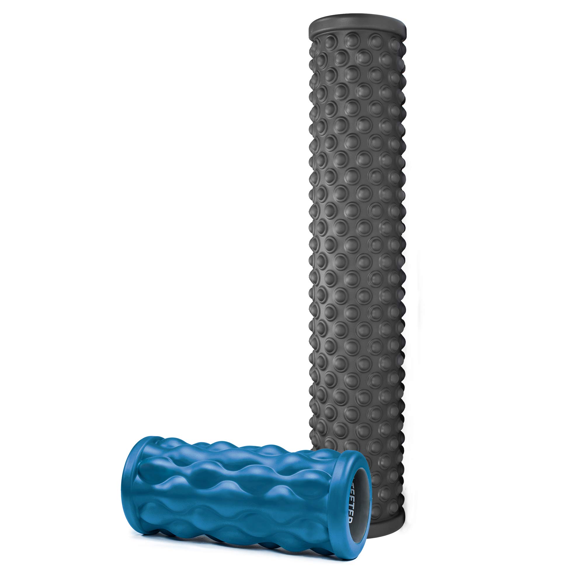 Teeter Massage Foam Roller Bundle - Textured Deep Tissue Muscle Relief for Recovery, Flexibility & Mobility - Back Pain Relief, Sports Massage & Myofascial Release Tool - Perfect for Yoga, Gym Workouts & Post-Exercise Recovery