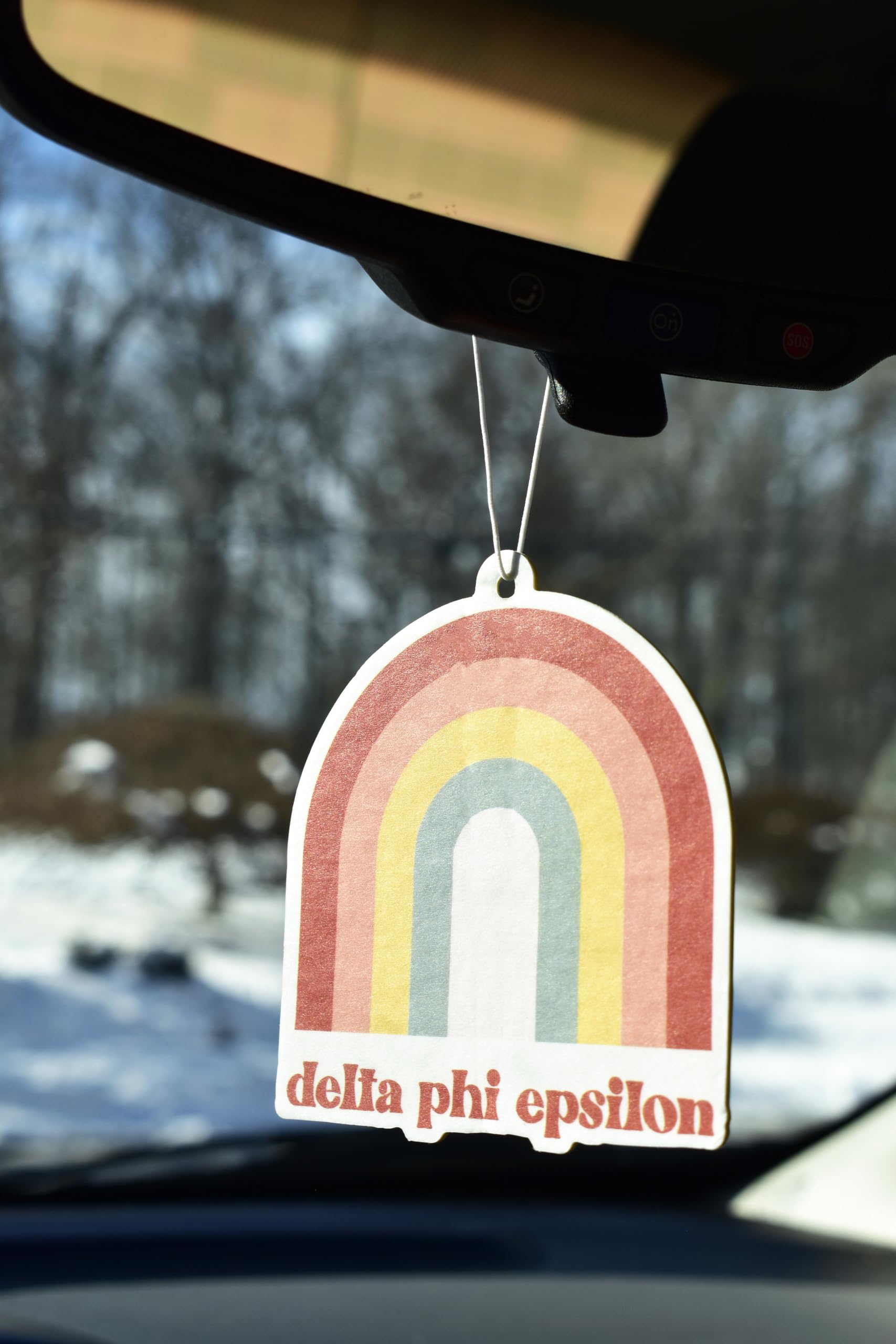 Delta Phi Epsilon Rainbow Car Air Freshener - 2 Pack Floral Sunshine Scent - Long Lasting Fragrance for Vehicles, Home, Office & Dorm Room