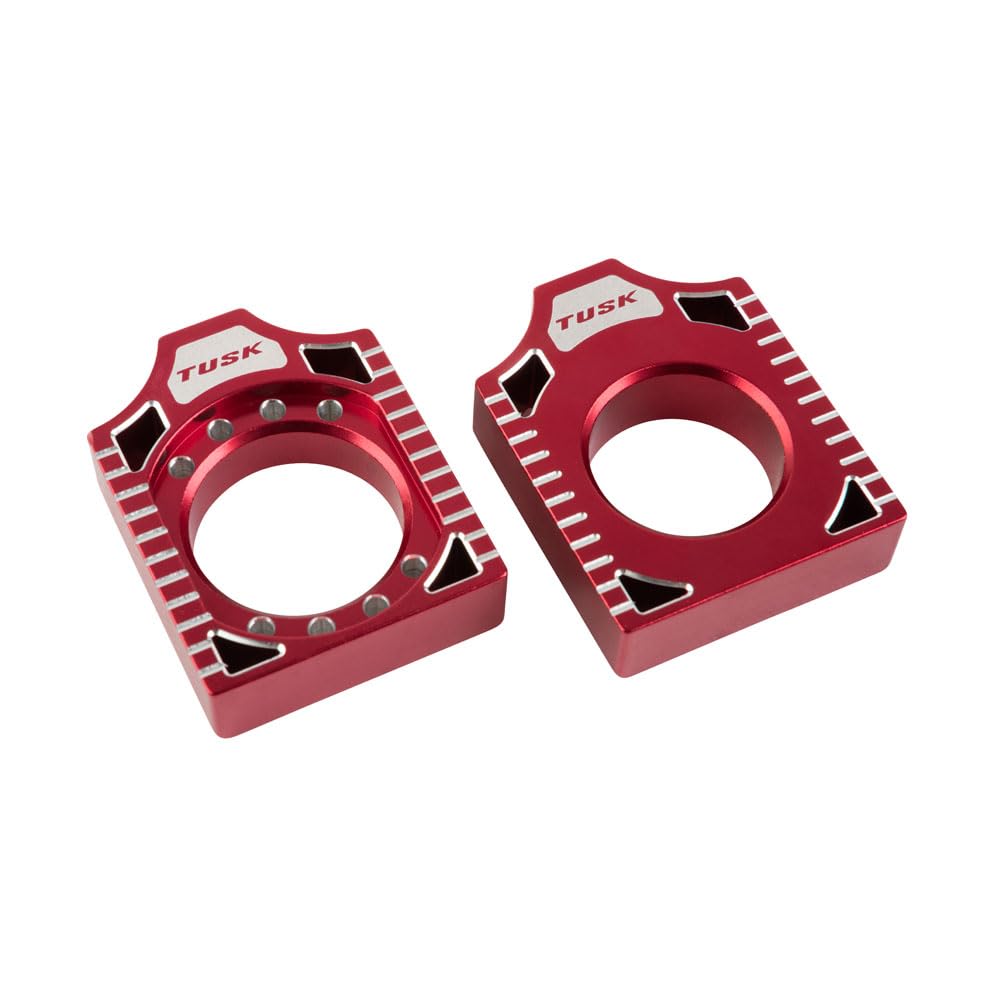 Tusk Racing Red Axle Blocks - Compatible with Honda CRF450R & CRF250R (2009-2025) | Durable Motorcycle Wheel Spacers for Off-Road & Motocross Racing