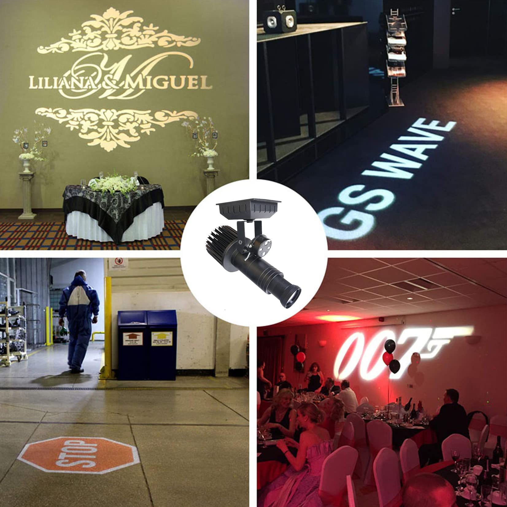 Custom Gobo LED HD Logo Projector - 50W Rotating Advertising Projection Lamp for Doors, Windows & Shop Displays - Black | Perfect for Business Signs, Brand Promotion & Event Lighting