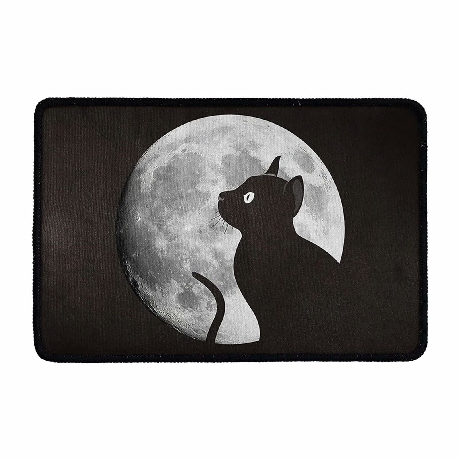 SEANATIVE Non-Slip Welcome Doormat - Halloween Cat Moon Night Print Washable Rug for Kitchen, Bedroom, Living Room - Rectangular Indoor Outdoor Entryway Carpet - Perfect for Home Decor and Seasonal Greetings