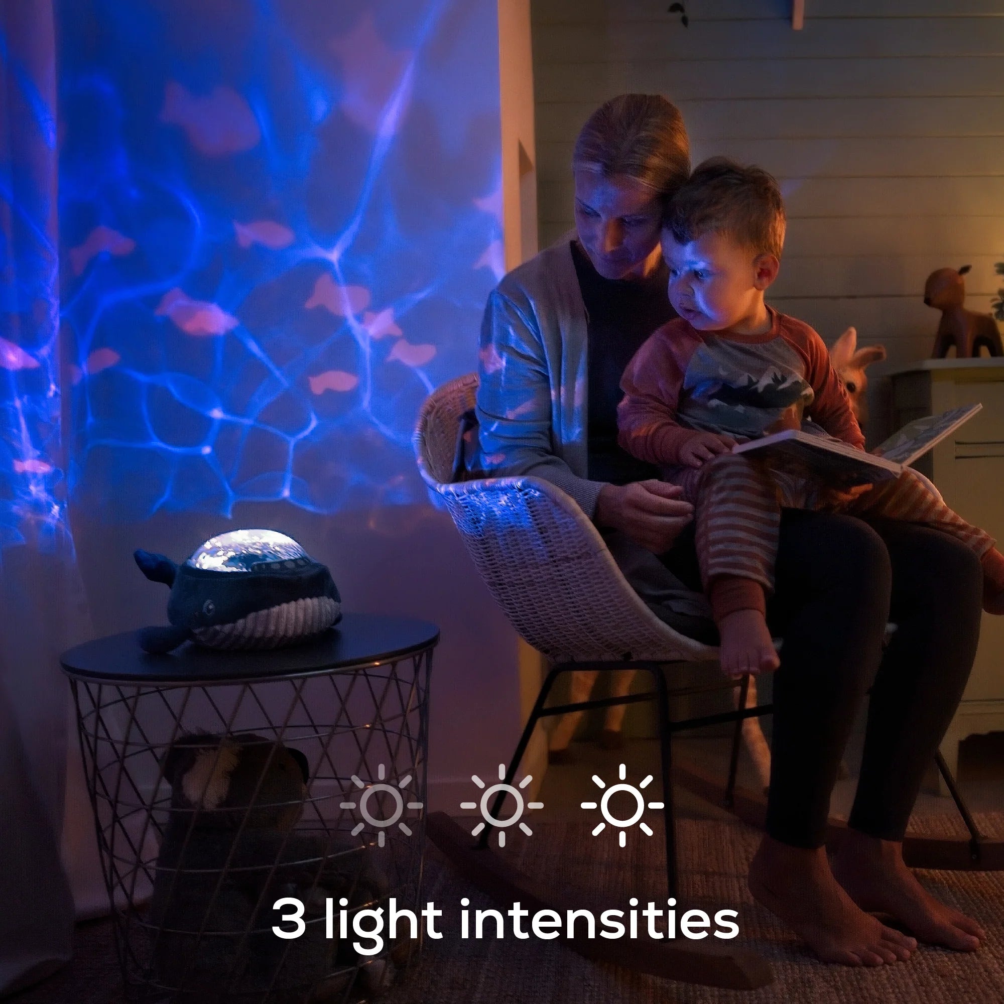 Bobbi Whale Projector - Starry Night Projector for Kids Room, Baby Nursery & Relaxation | Ocean Themed Night Light with Calming Sounds for Sleep & Meditation