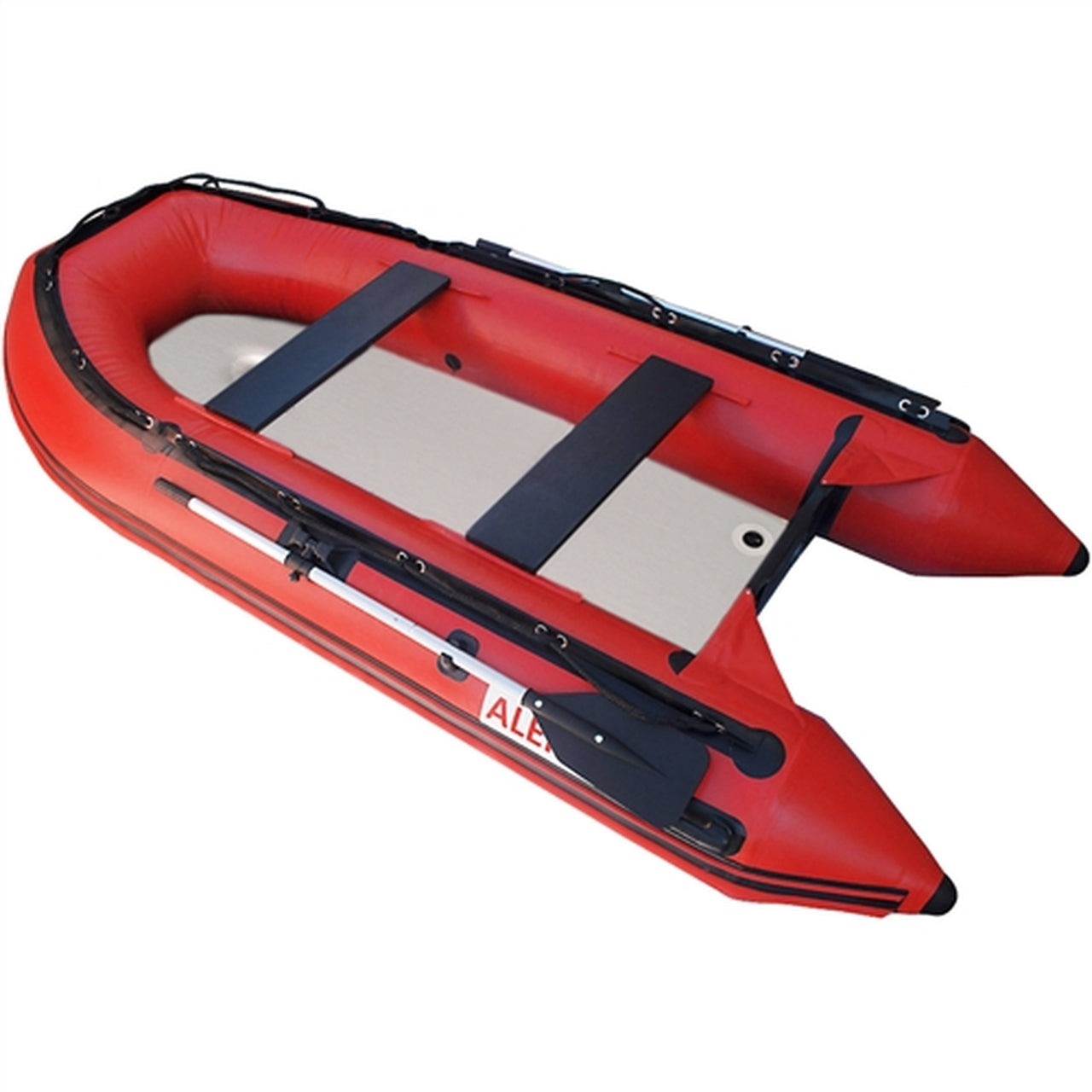 Aleko 10.5 Ft Red Inflatable Boat with Air Deck Floor - Perfect for Fishing, Leisure & Water Sports | Durable PVC Material | Easy to Transport & Store