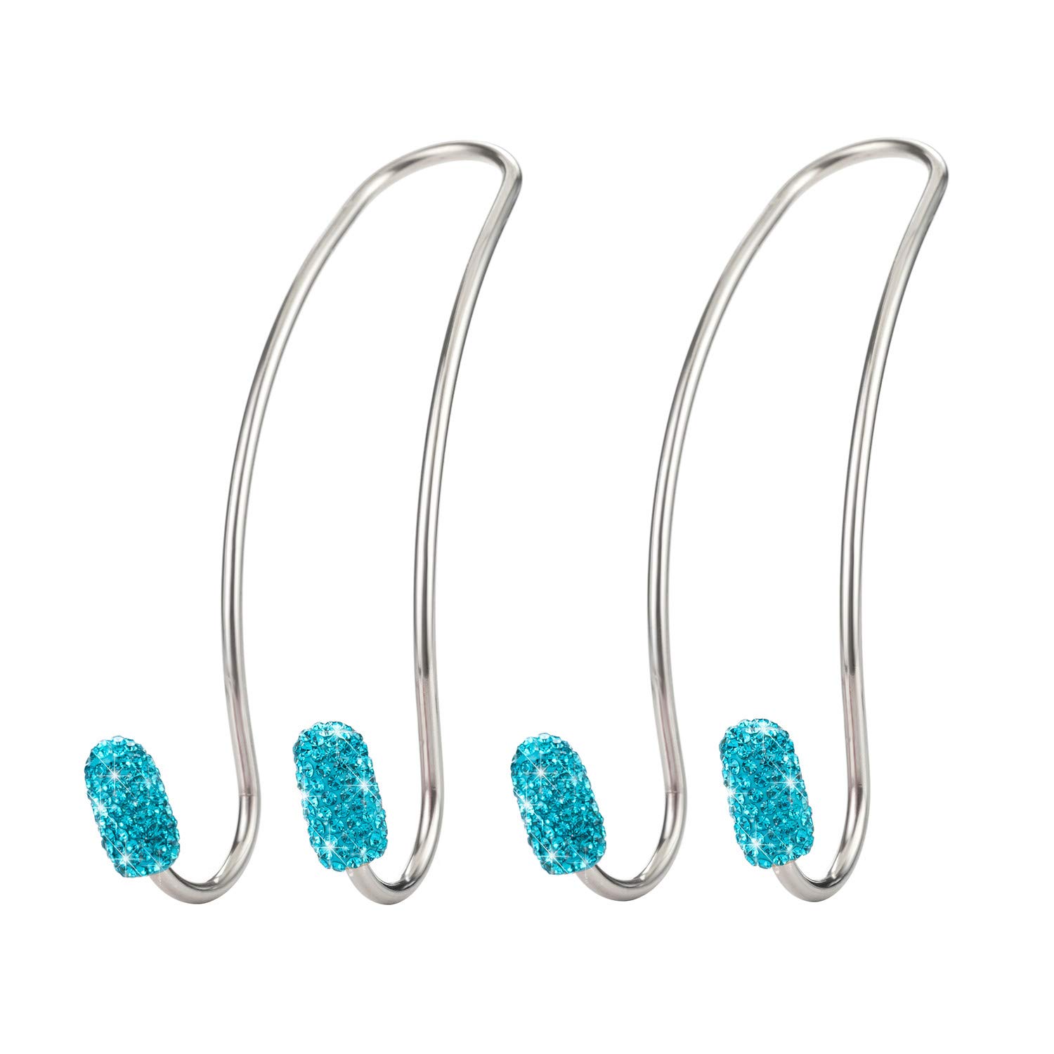 JOJOY LUX 2 Pack Car Seat Back Organizers with Bling Diamond Design - Universal Headrest Hooks for Auto Storage - Durable Backseat Organizer Rack & Hanger (Blue) - Perfect for Road Trips, Travel & Daily Commute