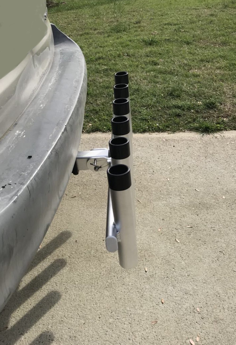 Brocraft Hitch Mount 6 Pole Fishing Rod Holder - Heavy Duty Truck Rod Rack for Pickup & SUV - Perfect for Beach, Lake & River Fishing Trips