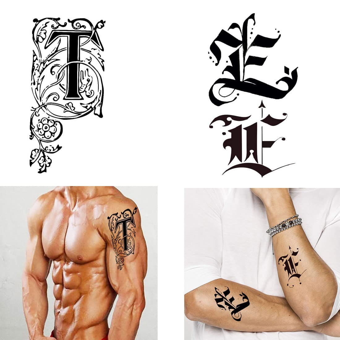 Waterproof Temporary Letter Tattoos for Boys & Girls - Pack of 2 | Custom Name Body Art for Parties, Events & Everyday Fun